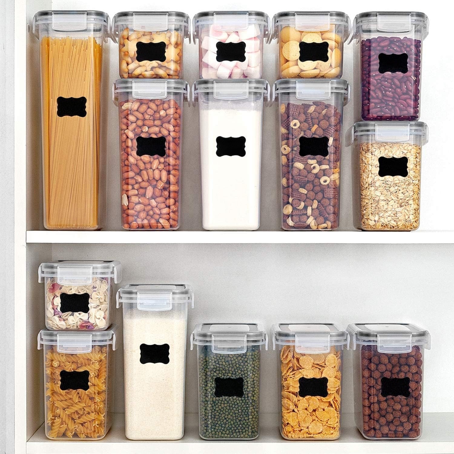 Set 24 cutii depozitare alimente NextWave, plastic alimentar transparent fara BPA, inchidere ermetica, reutilizabile – imaginea 4