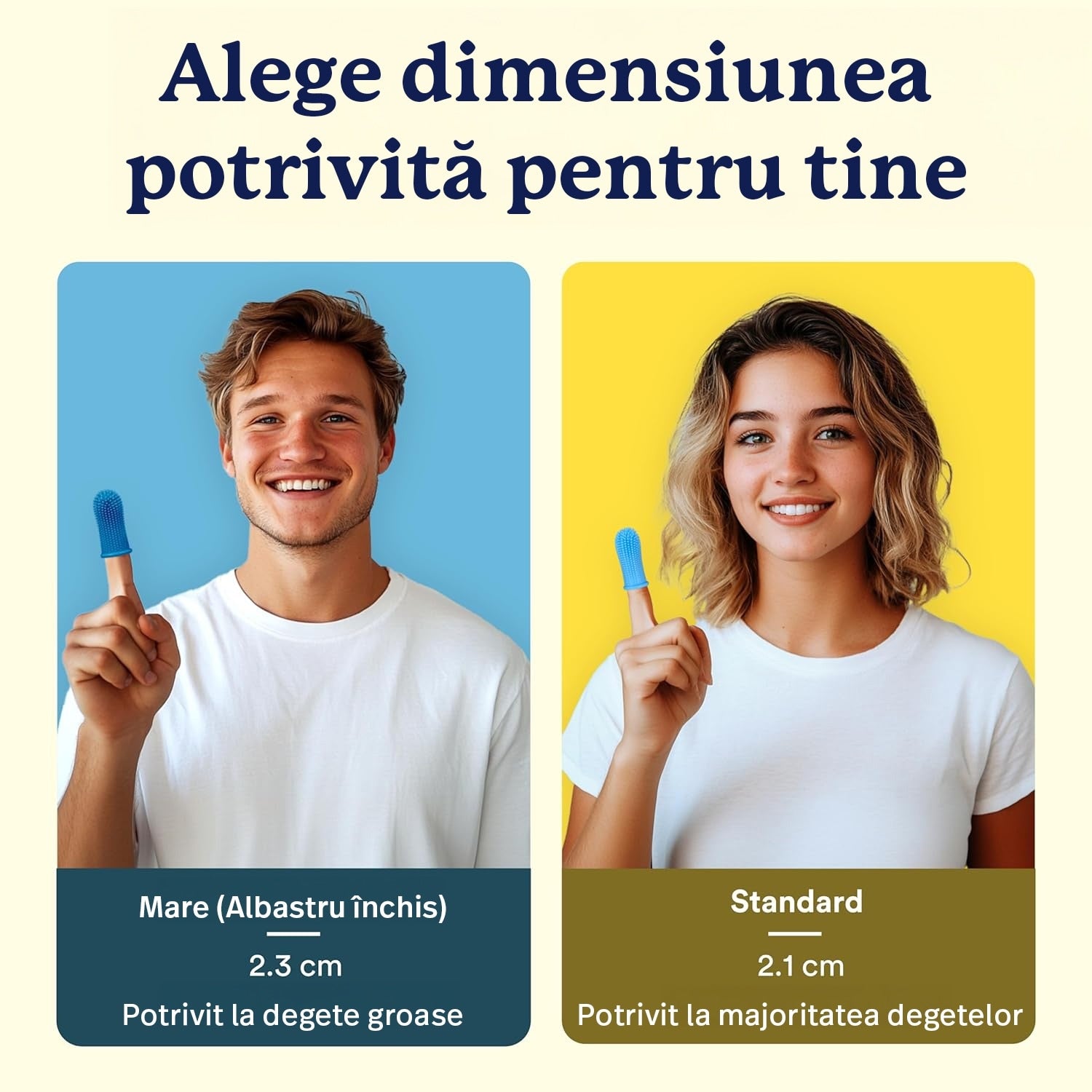 Set 2 periute de dinti pentru animale de companie tip degetar 360°, caine, pisica de dimensiune mare sau mica, silicon moale – imaginea 4