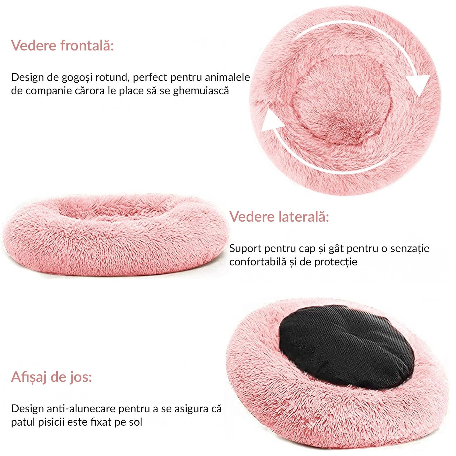Pat Pentru Caini Sau Pisici NextWave®, pentru animale de companie, Rotund, Antiderapant, Confortabil Si Usor De Curatat – imaginea 4
