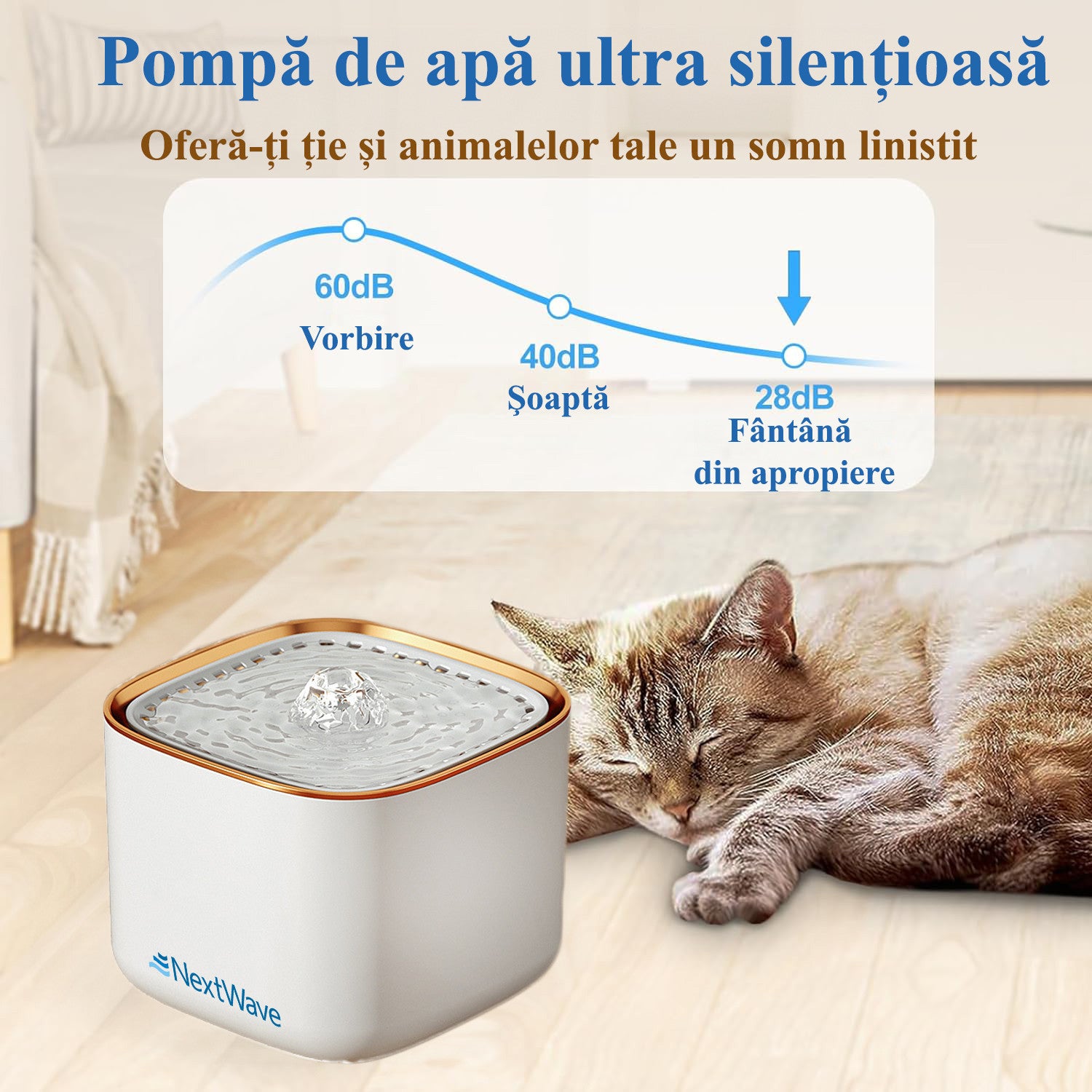 Dispenser apa automata fantana pentru pisici si caini NextWave®, cu purificare si filtrare prin carbune activ – imaginea 4