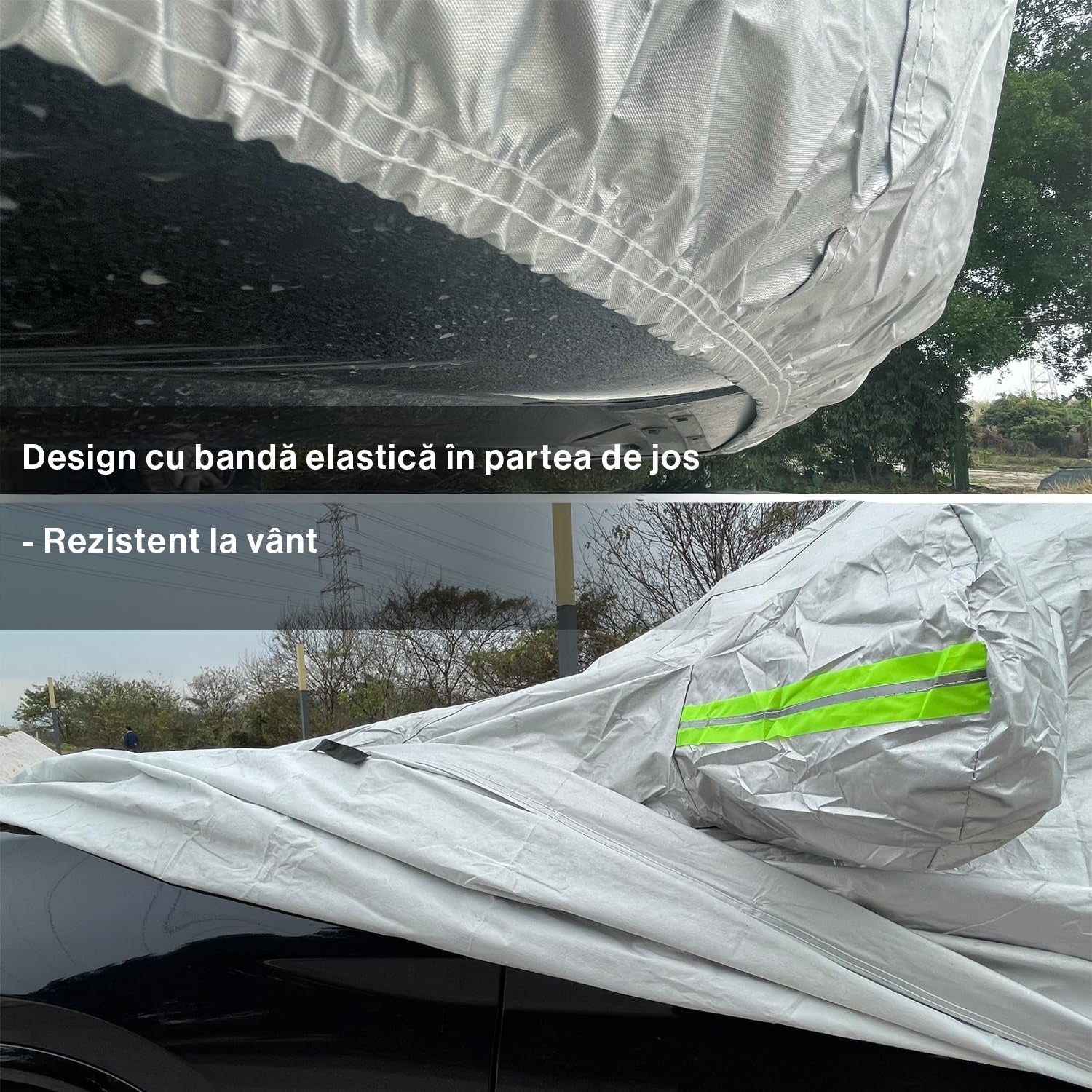 Prelata Auto Premium NextWave®️, Impermeabila, Protectie UV, Praf, Zapada, Inghet, Universala pentru SUV, Buzunare Oglinzi – imaginea 4