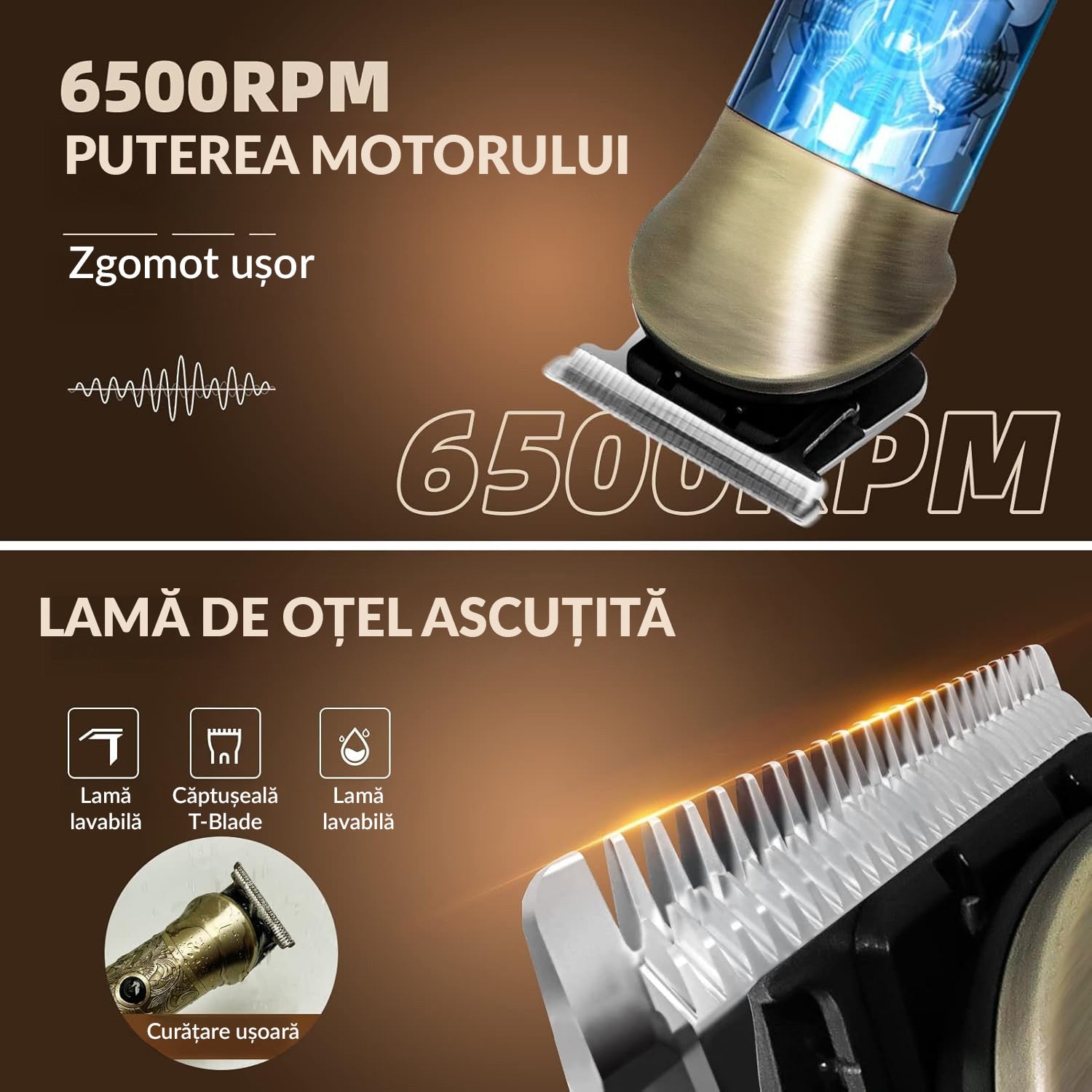 Masina de tuns si Aparat de ras BeGenius®, Multifunctionala 7 in 1, Lame Inox, Corp Metal, Profesional, Barba, Cap – imaginea 4