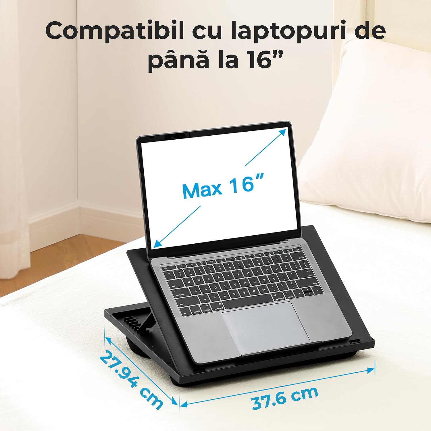 NextWave® Masa laptop reglabila cu perna – 9 unghiuri ajustabile, suport pentru laptop pana la 15,6", mouse pad integrat – imaginea 4