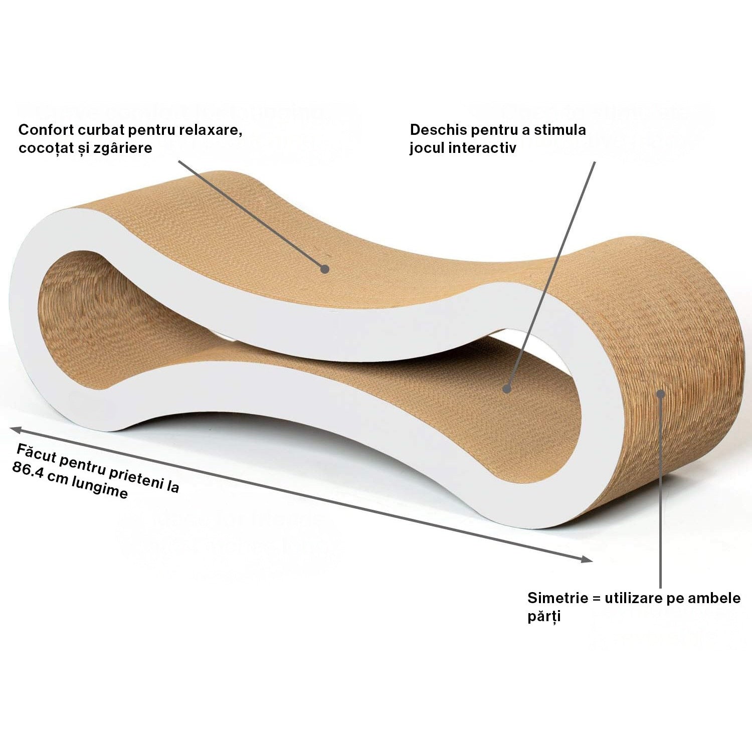 Ansamblu de joaca pentru pisici NextWave®, zgarietor pentru pisici, loc de relaxare, model in forma ergonomica de infinit – imaginea 4