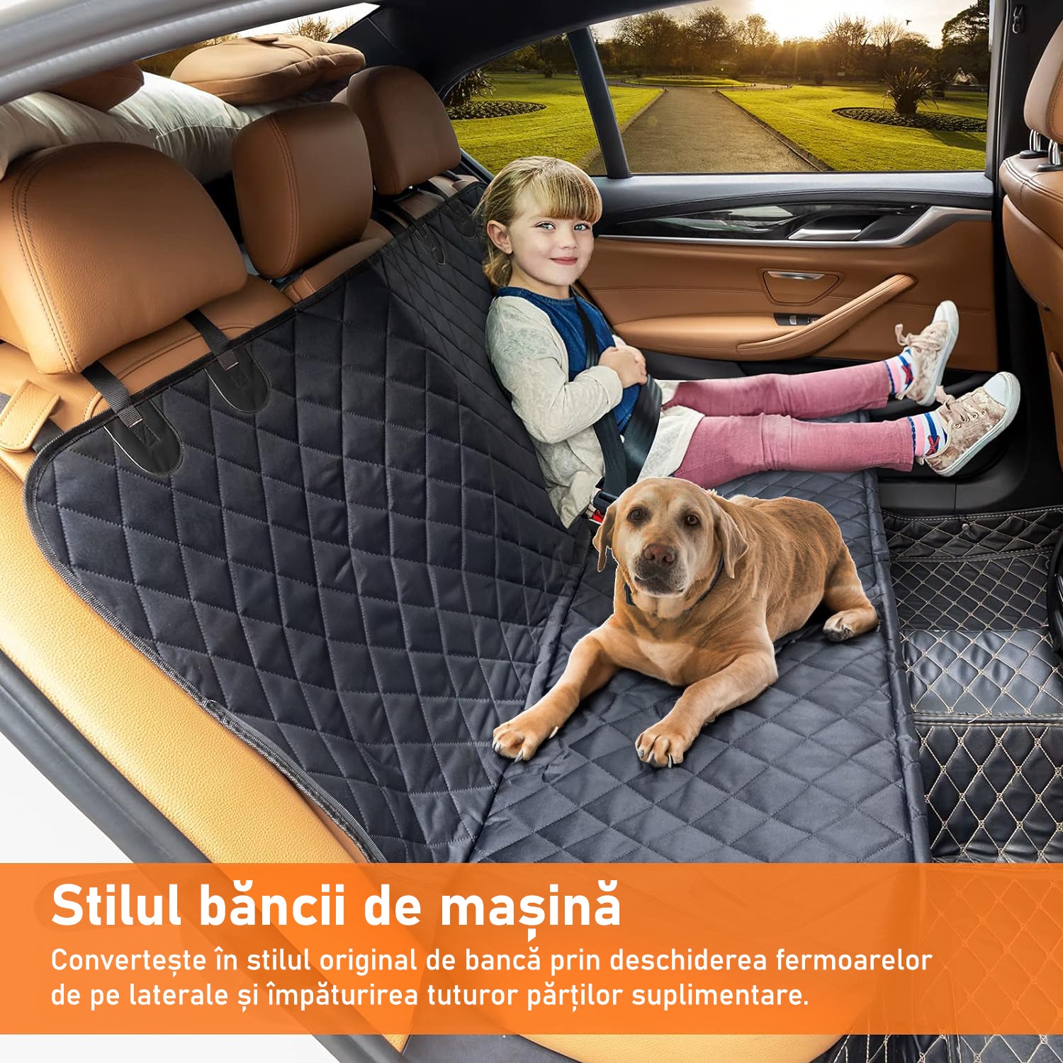 Husa scaune auto protectie si transport animale NextWave®️, pentru caini, pisici de toate taliile, ofera protectie 3-1 – imaginea 4
