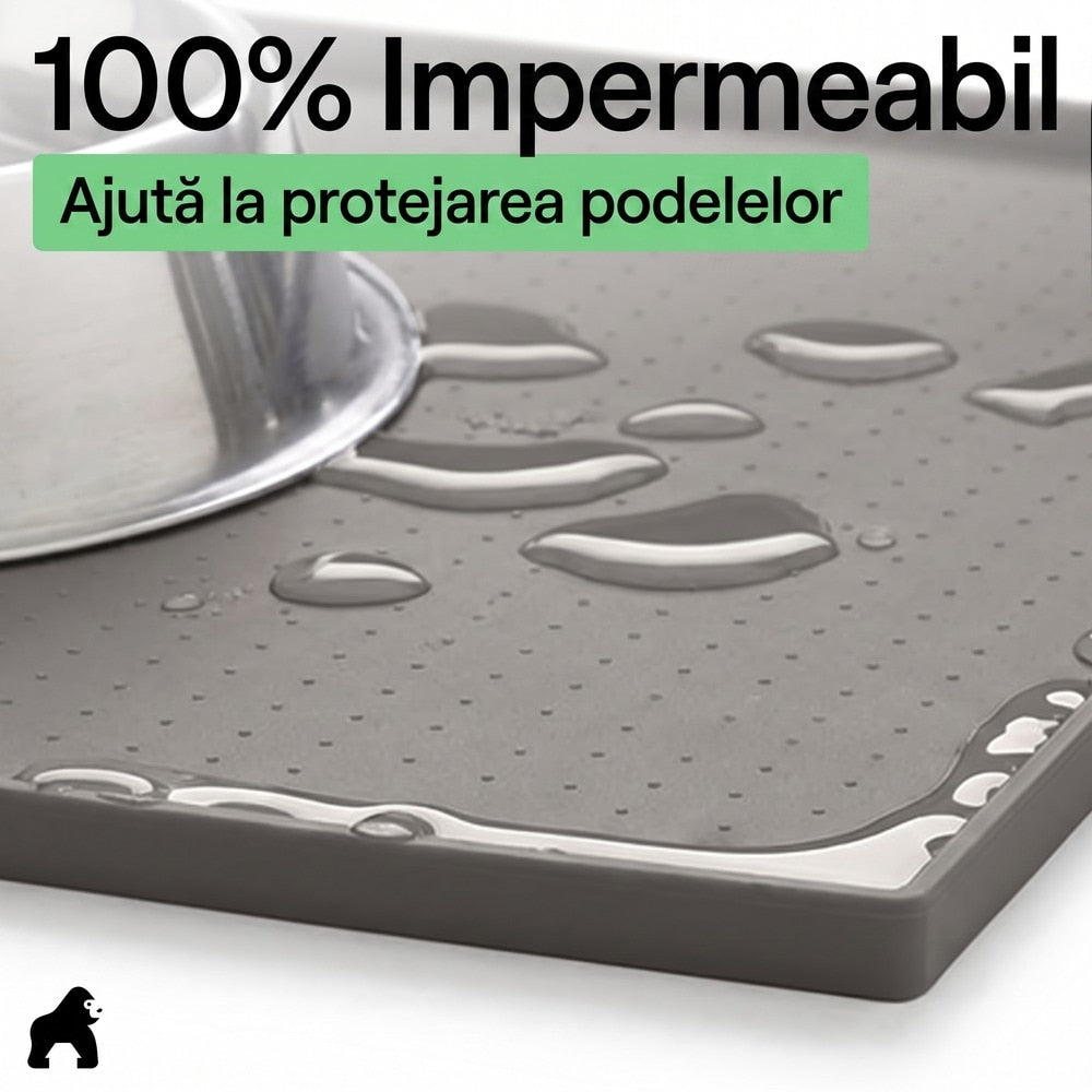 Covoras pentru hranirea animalelor NextWave®️, protejeaza podelele, 100% impermeabil, margini ridicate de 0, 3 cm impotriva – imaginea 4