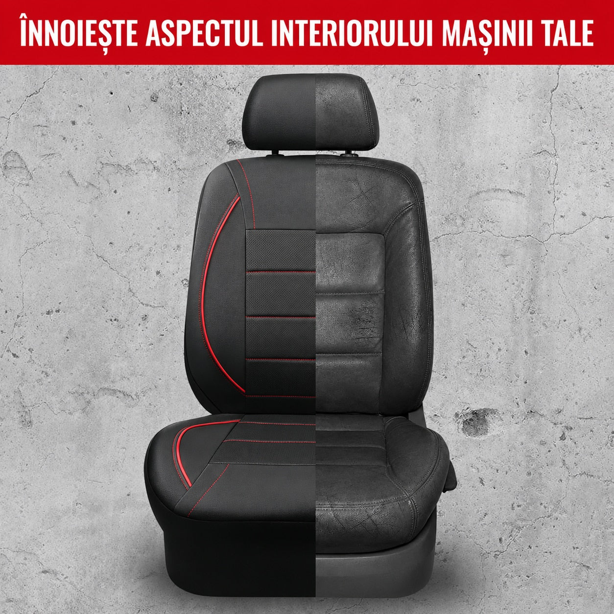 Set huse auto pentru scaune fata NextWave®, 4 piese, piele ecologica impermeabila cu burete moale de 5 mm, compatibile cu – imaginea 4