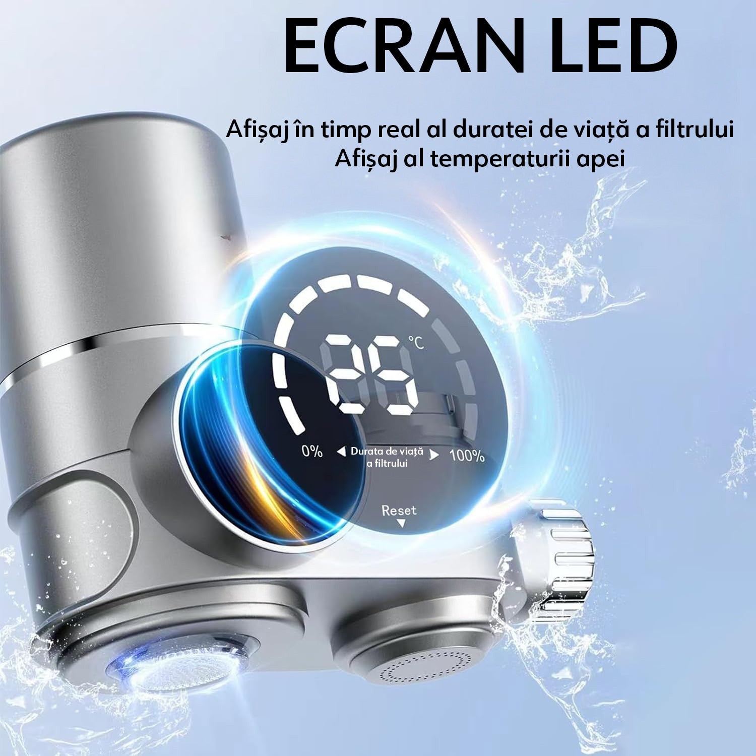 Filtru de apa pentru robinet NextWave®, cu display LED si cartus din carbon activ, reduce clorul, plumbul si metalele grele – imaginea 4