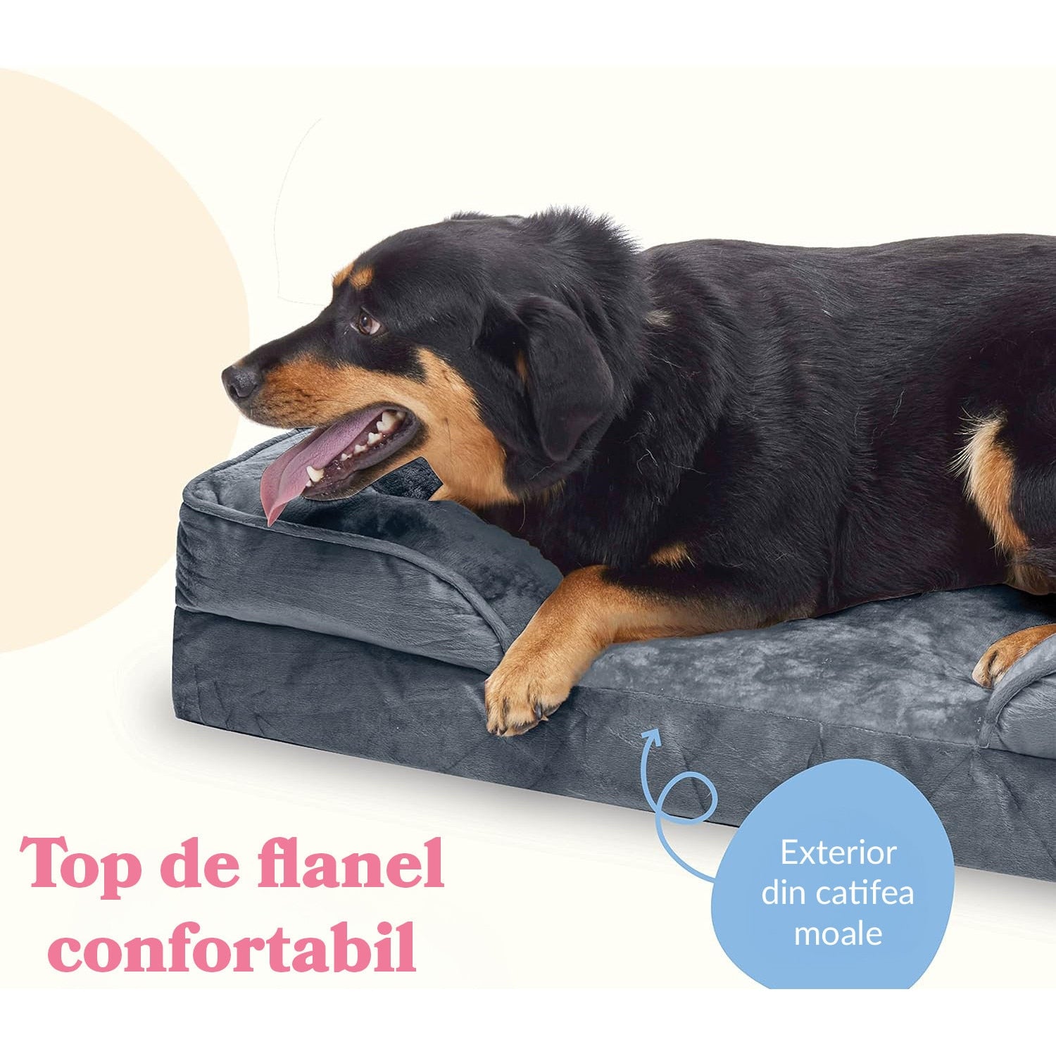 Pat Ortopedic Tip Canapea pentru Caini, Ultra Confortabile pentru Caini de Talie Foarte Mare, Pat Respirabil si Impermeabil – imaginea 4