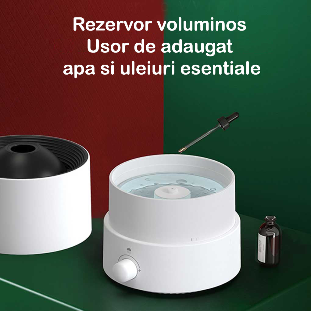 Umidificator de aer Ultrasonic NextWave® cu difuzor aromaterapie, model Vulcan cu lumina rosie, 2 setari de functionare – imaginea 4