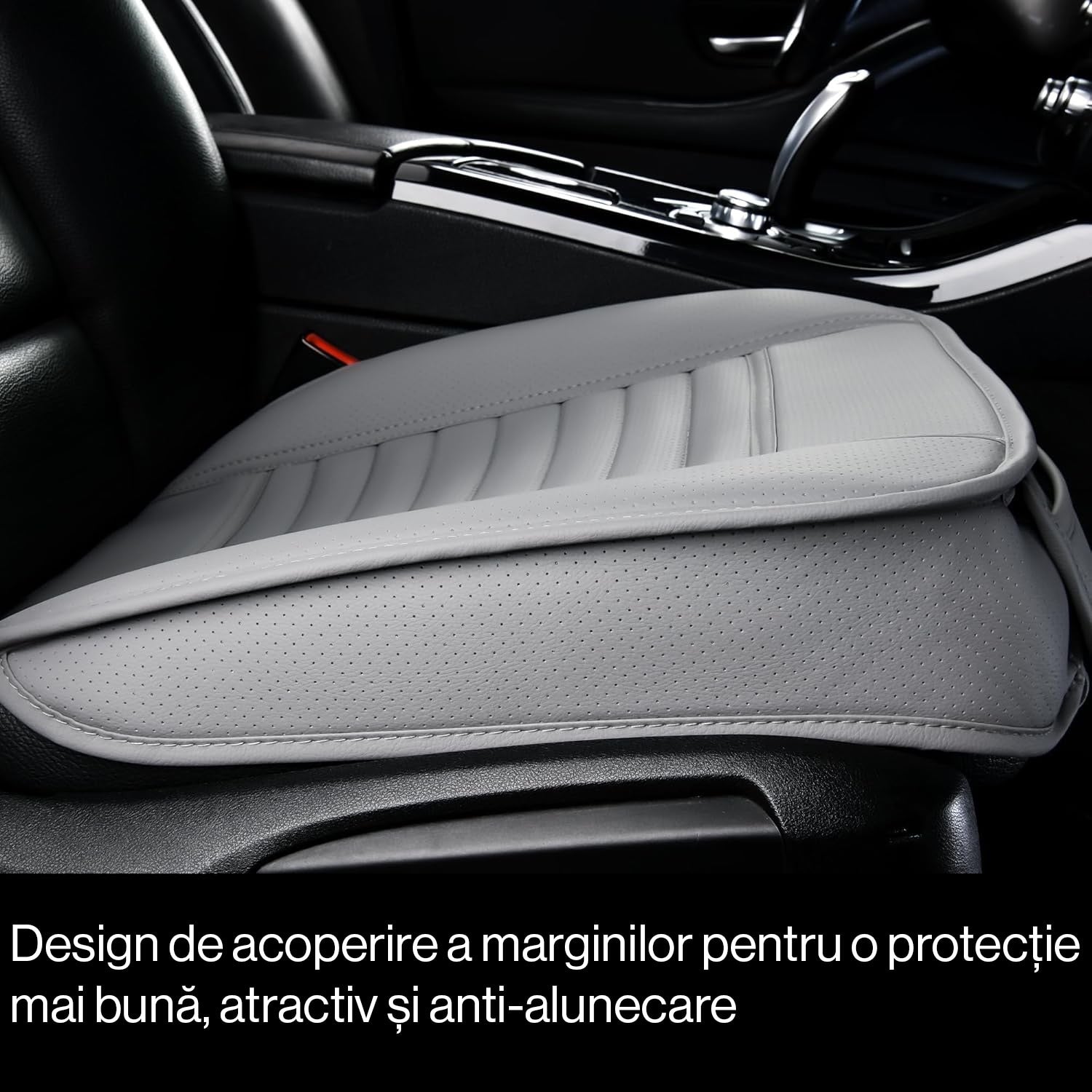 Husa scaun auto NextWave®️, universala, 53 x 53 cm, ofera protectie pentru sezut scaun fata, piele PU, anti-alunecare – imaginea 4
