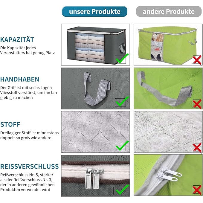 Set 2 huse depozitare cu fermoar NextWave®️, Organizator pentru haine, Cu fereastra transparenta, Rezistent la praf si – imaginea 4