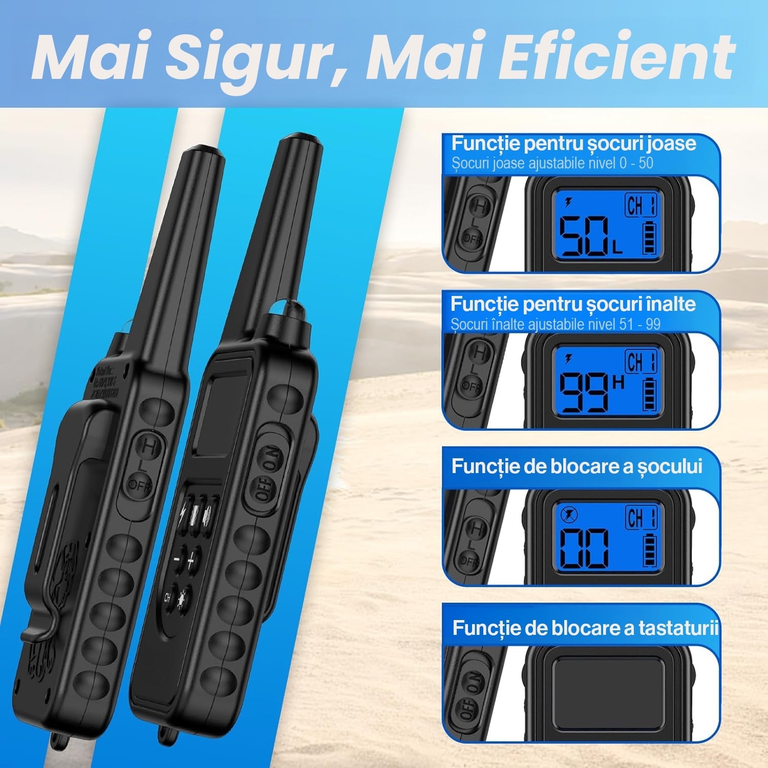 Zgarda Electrica pentru Dresaj Caini, 7 moduri de Dresaj, 99 Nivele de Vibratii, Reincarcabila, Ghid Dresaj, Raza Actiune – imaginea 4