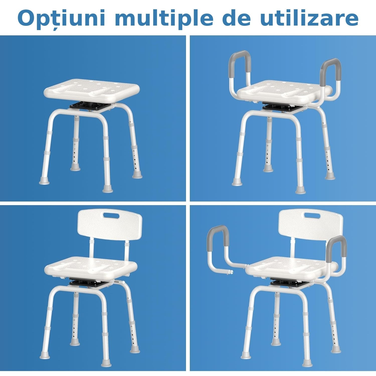 Scaun de dus NextWave®, rotativ la 360°, reglabil pe inaltime, cu spatar si cotiere, cadru rezistent din aluminiu, picioare – imaginea 4