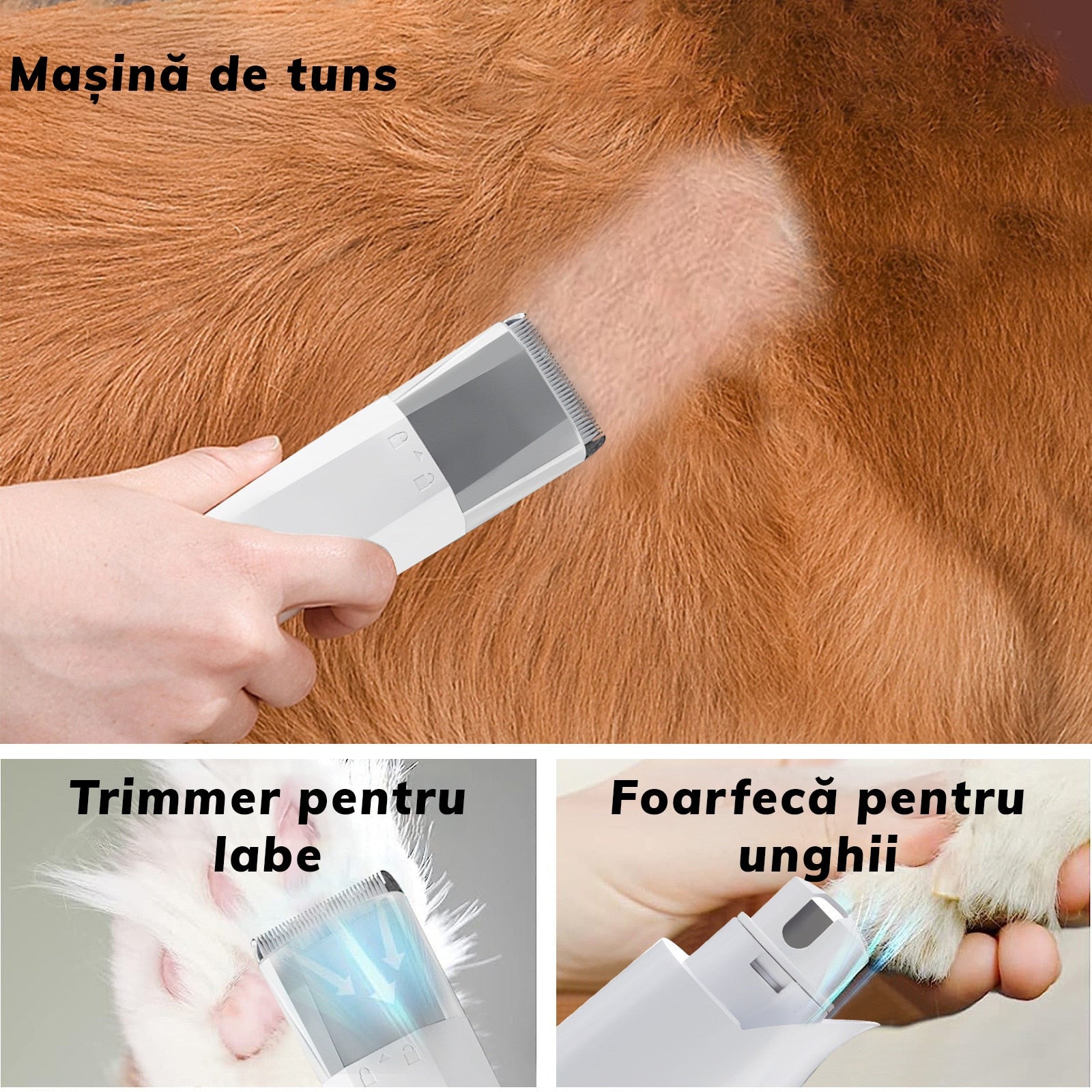 Masina De Tuns Animale, Caini, Pisici NextWave®, Aspirator 7 in 1 pentru toaletarea animalelor de companie si materiale – imaginea 4