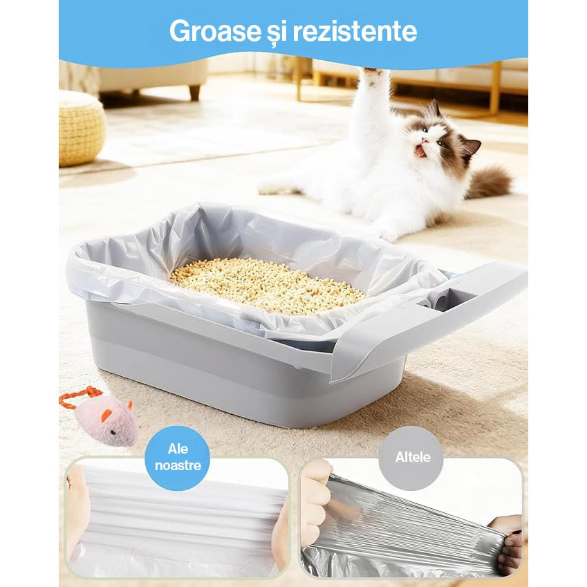 Pungi pentru litiera automata NextWave, set 3 role, 20 bucati/rola, 30x66cm, capacitate mare 10.5kg – imaginea 4