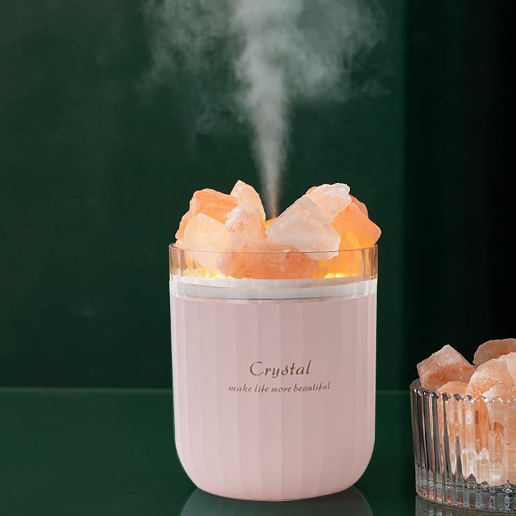 Umidificator de aer Ultrasonic NextWave®, cu difuzor aromaterapie, pietre din sare de Himalaya, Baterie reincarcabila – imaginea 4