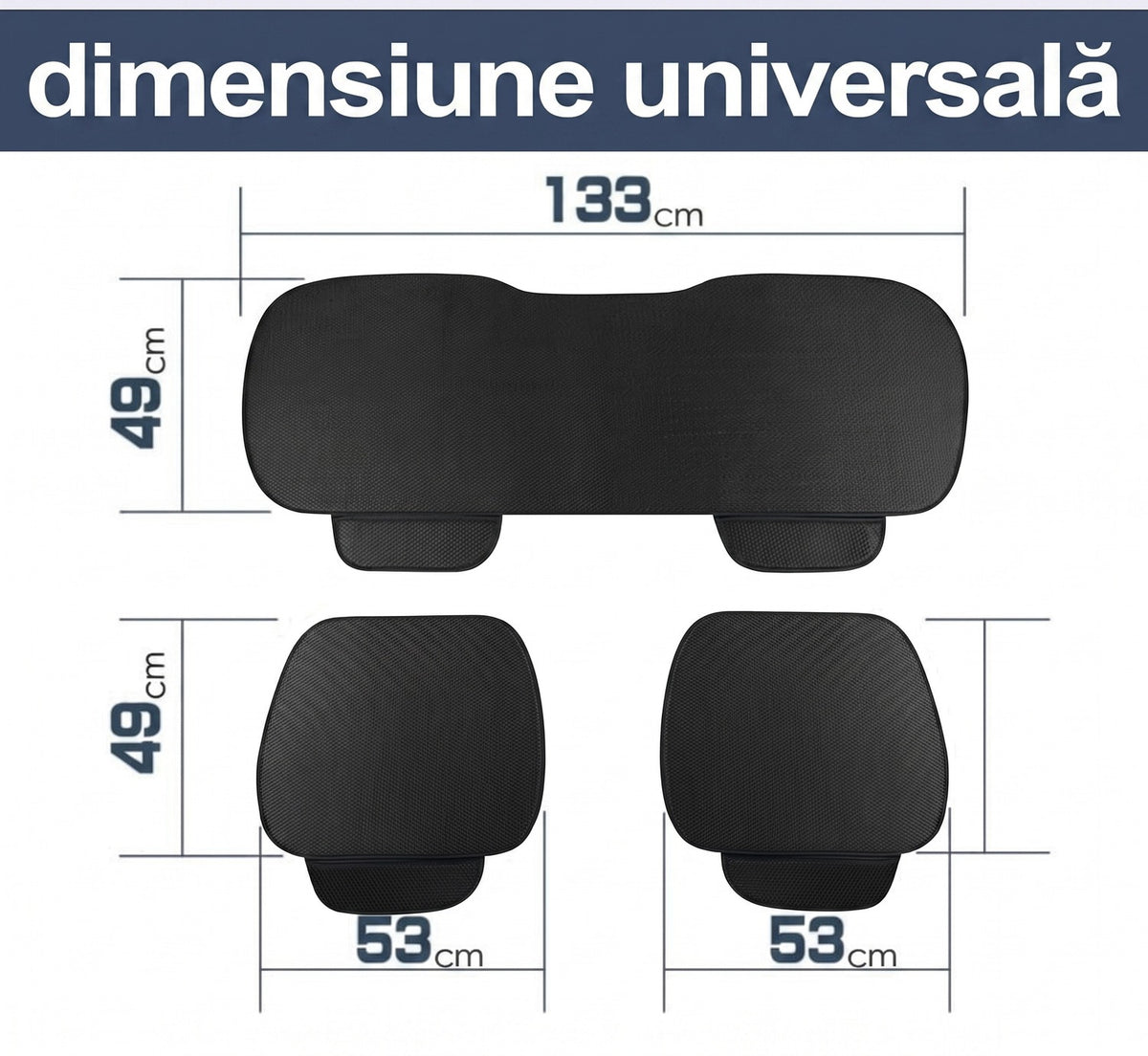 Set 3 huse pentru scaune auto NextWave®️, protecție la pete și uzură, confort ridicat, buzunare frontale, montare rapidă – imaginea 4