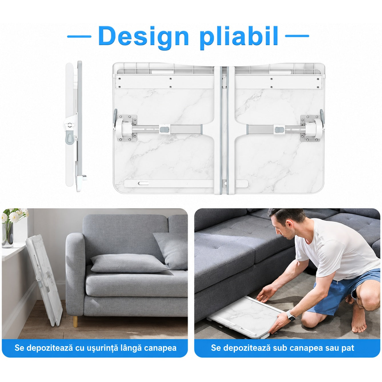 Masa Laptop Pliabila NextWave®, Suport Reglabil pentru Pat si Canapea, Inaltime si Inclinare Ajustabila, Picioare Pliabile – imaginea 5