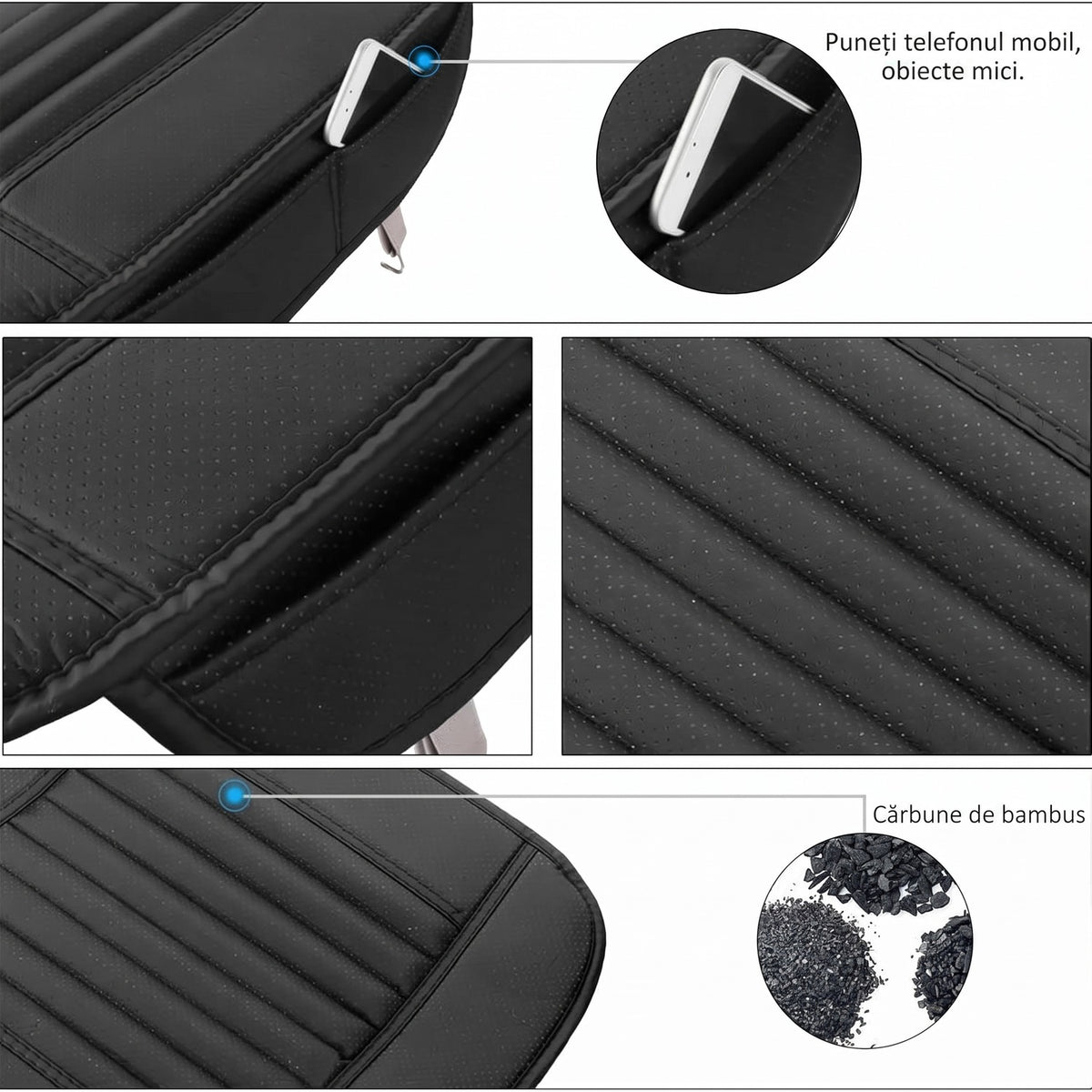 Set 2 Huse scaun auto fata universala si 1 husa bancheta NextWave®️, ofera protectie pentru sezut scaune fata si bancheta – imaginea 5