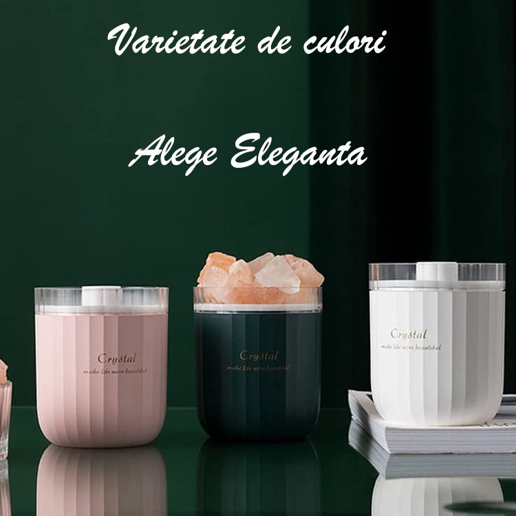 Umidificator de aer Ultrasonic NextWave®, cu difuzor aromaterapie, pietre din sare de Himalaya, Baterie reincarcabila – imaginea 5