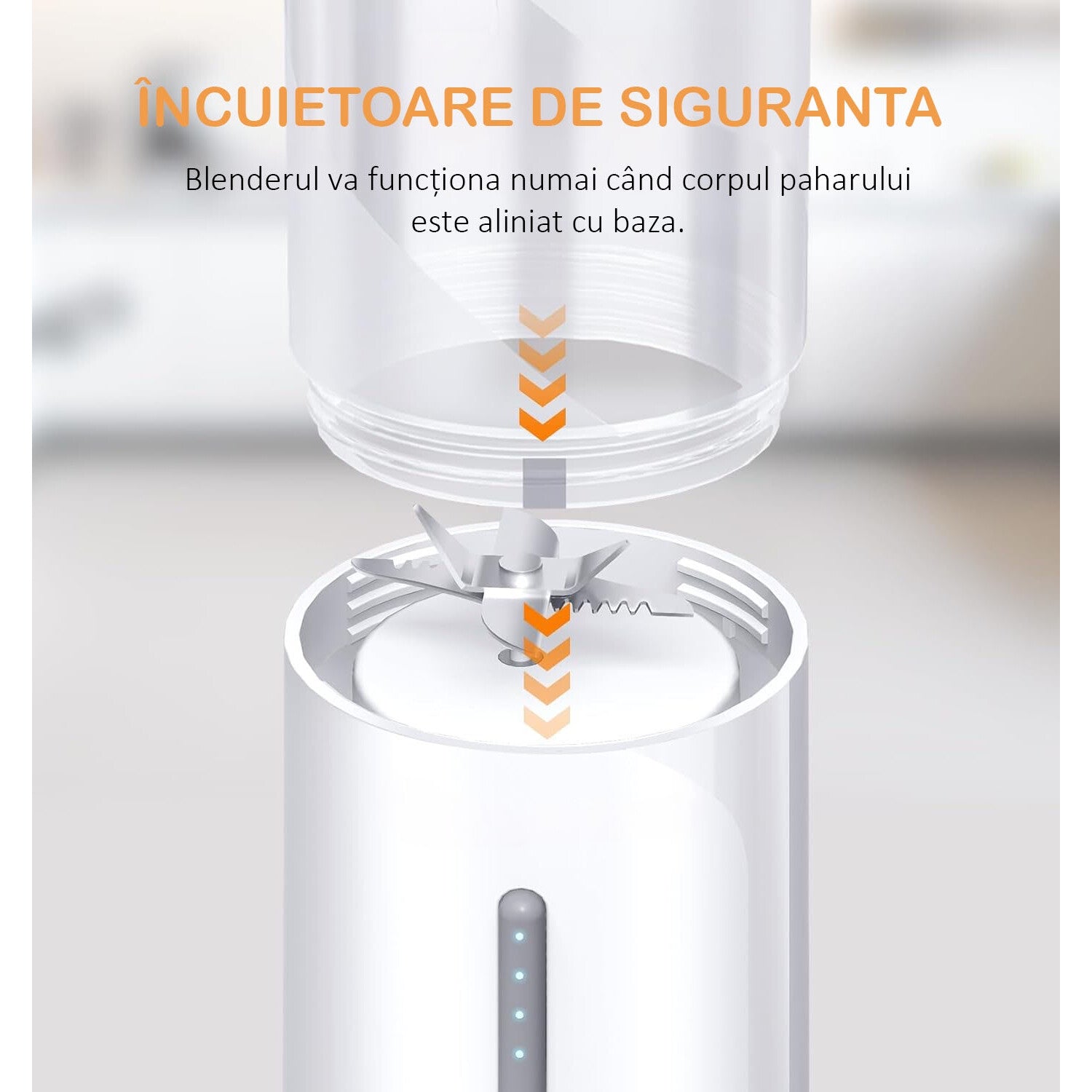Mini Blender Electric NextWave™, Portabil, Multifunctional, Auto-curatare, Autonomie Mare, Baterie reincarcabila 4000mAh – imaginea 5