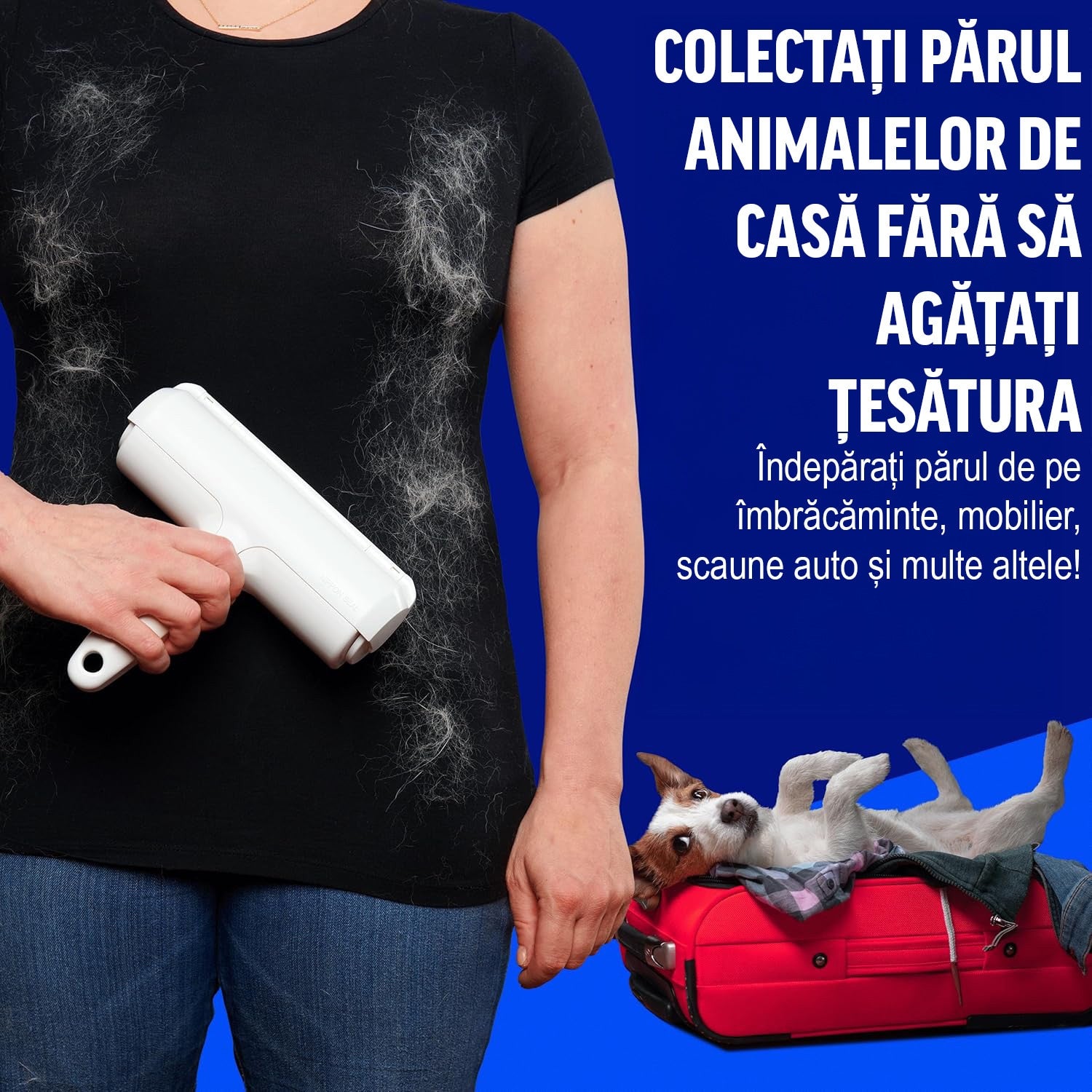 Perie pentru curatarea parului NextWave® de pisici, caini sau alte animale de companie, reutilizabila, Alb – imaginea 5