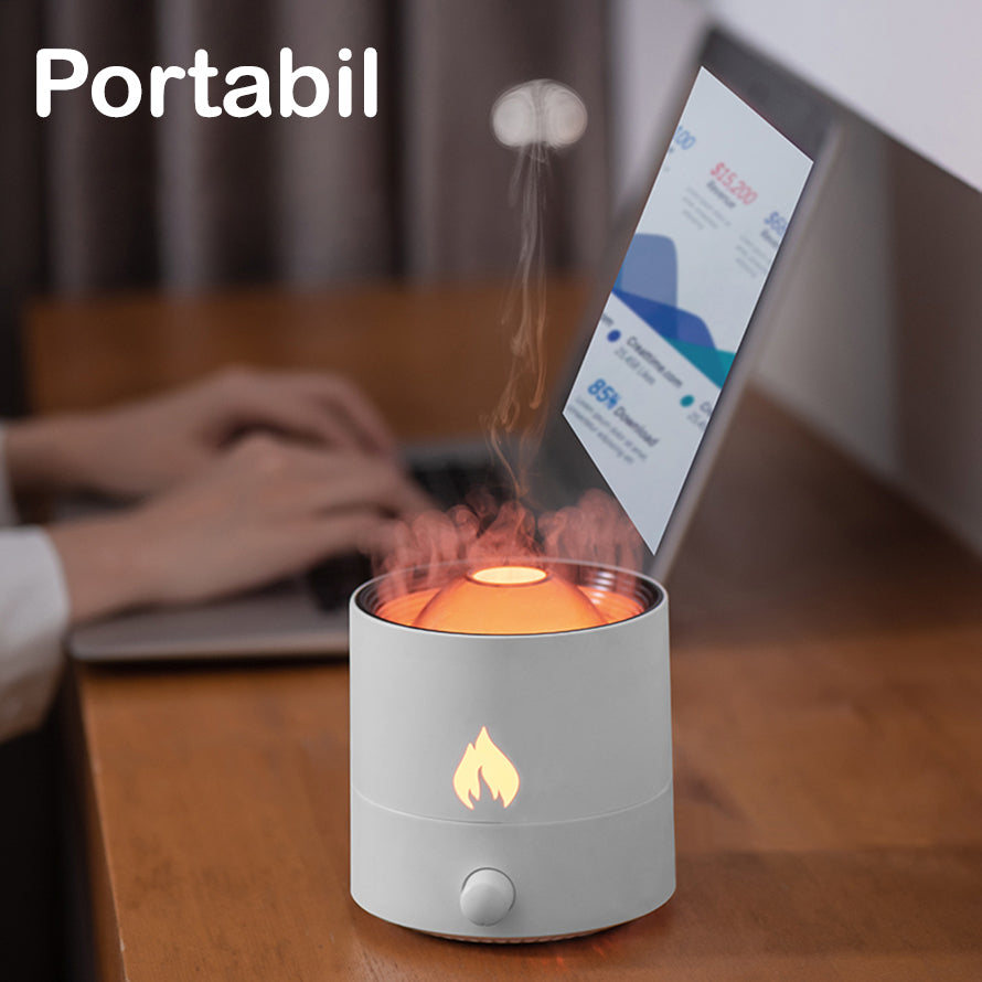 Umidificator de aer Ultrasonic NextWave® cu difuzor aromaterapie, model Vulcan cu lumina rosie, 2 setari de functionare – imaginea 5