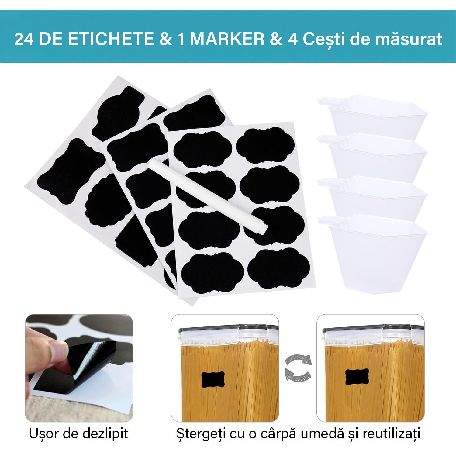 Set 10 recipiente ermetice pentru depozitare alimente NextWave® – plastic BPA Free, capace sigilabile, stivuibile, pentru – imaginea 5