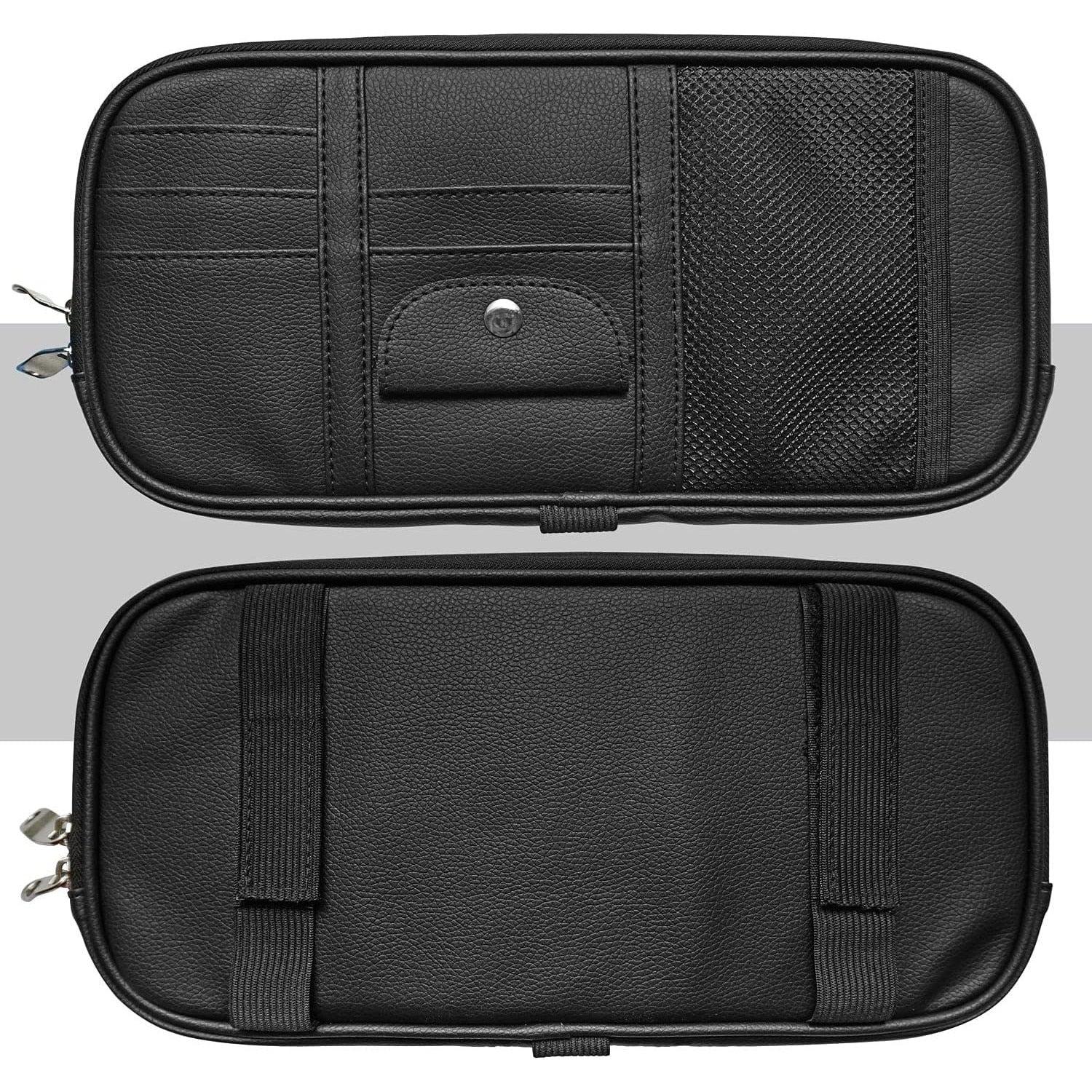 Organizator parasolar auto NextWave® din piele ecologica PU, 7 compartimente, buzunar cu fermoar, buzunar mesh, 5 sloturi – imaginea 5
