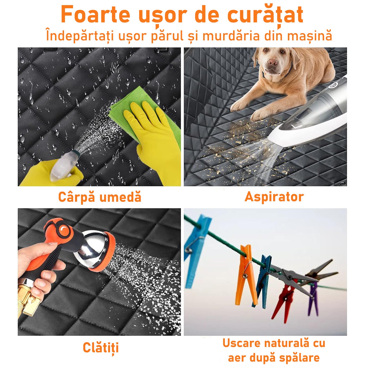 Husa scaune auto protectie si transport animale NextWave®️, Universala, pentru caini si pisici de toate taliile – imaginea 5