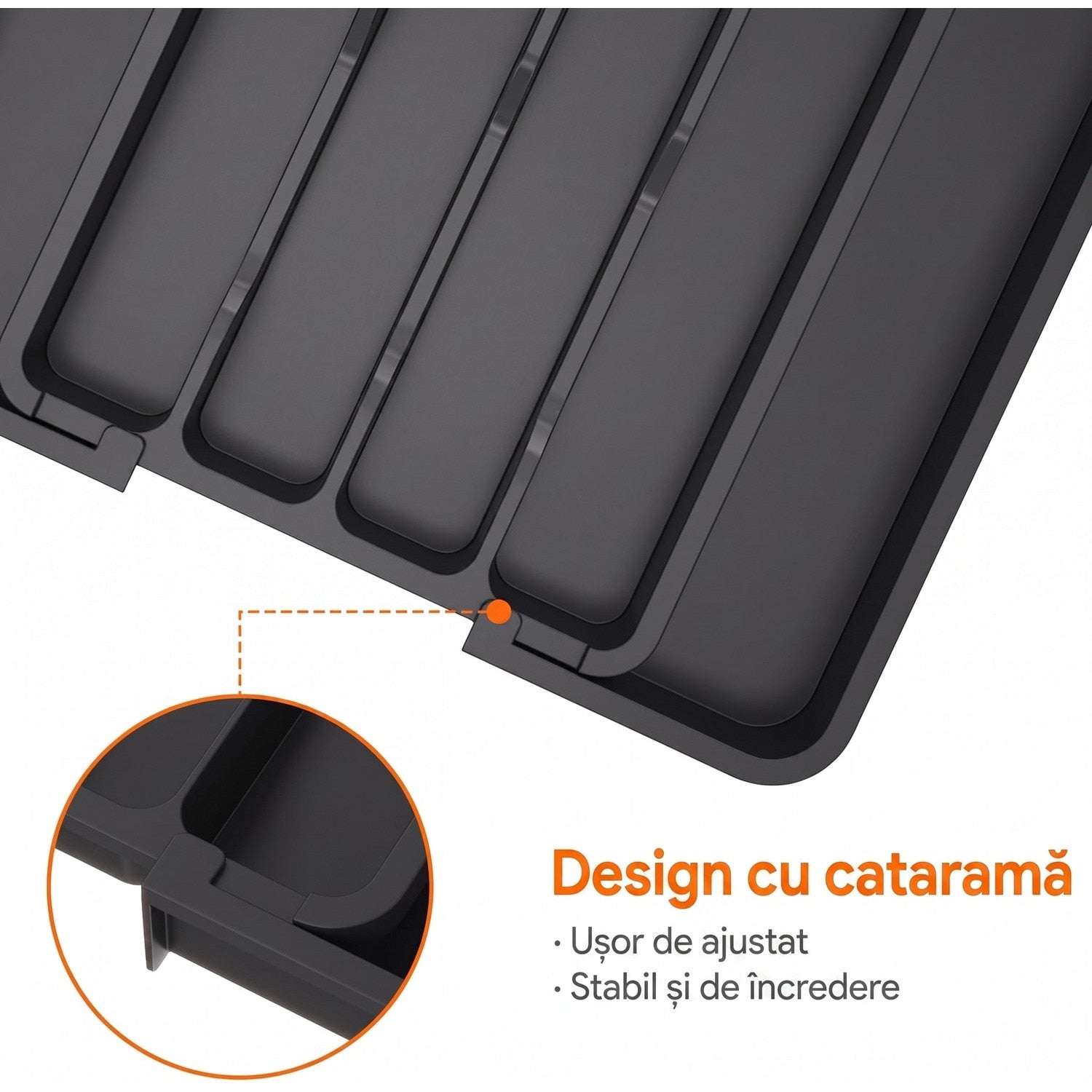 Organizator extensibil pentru tacamuri si ustensile de bucatarie NextWave® – suport sertar ajustabil 33–57 cm, cu 7–9 – imaginea 5
