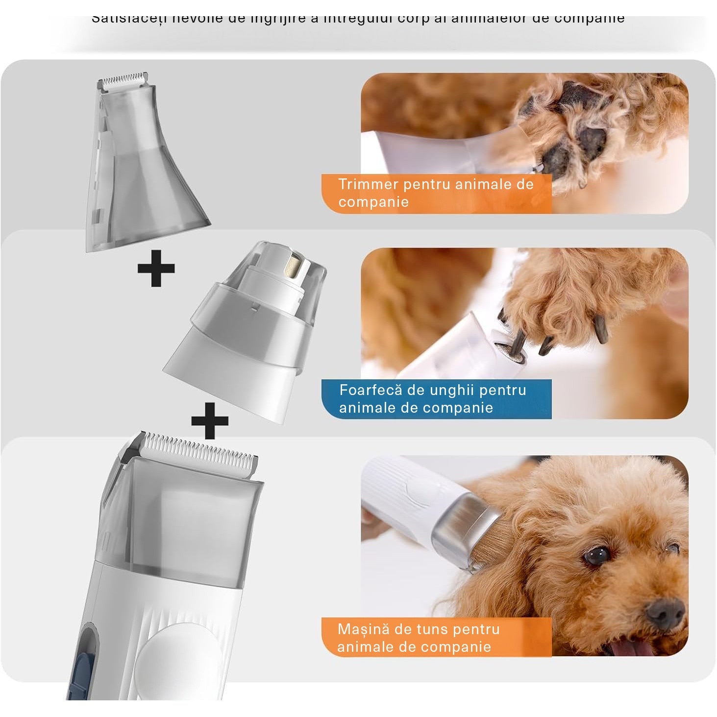 Masina De Tuns Animale, Caini, Pisici NextWave®, Aspirator 7 in 1 pentru toaletarea animalelor de companie si materiale – imaginea 5