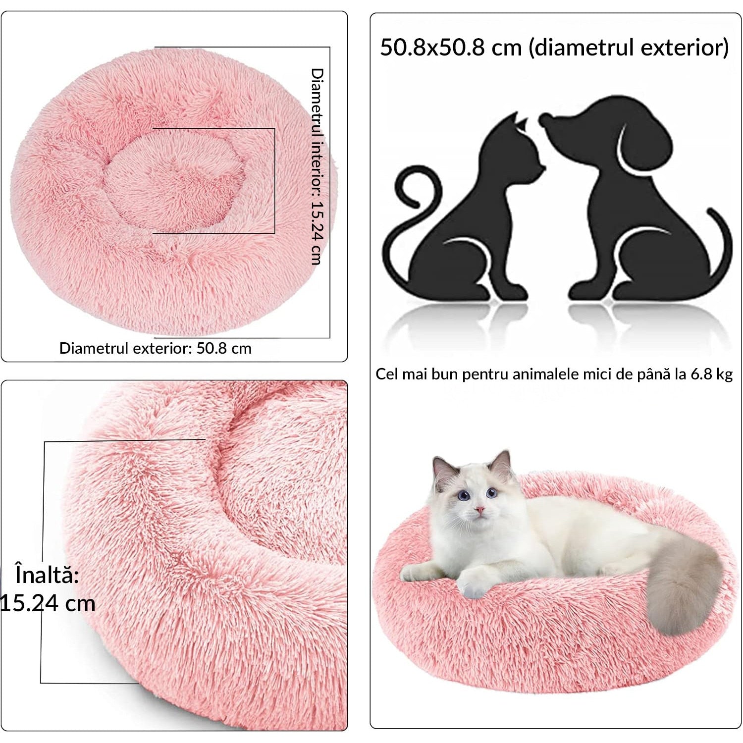 Pat Pentru Caini Sau Pisici NextWave®, pentru animale de companie, Rotund, Antiderapant, Confortabil Si Usor De Curatat – imaginea 5