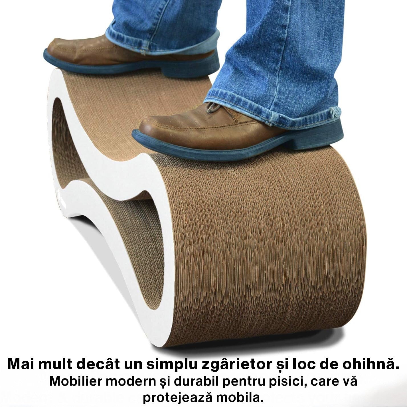 Ansamblu de joaca pentru pisici NextWave®, zgarietor pentru pisici, loc de relaxare, model in forma ergonomica de infinit – imaginea 5