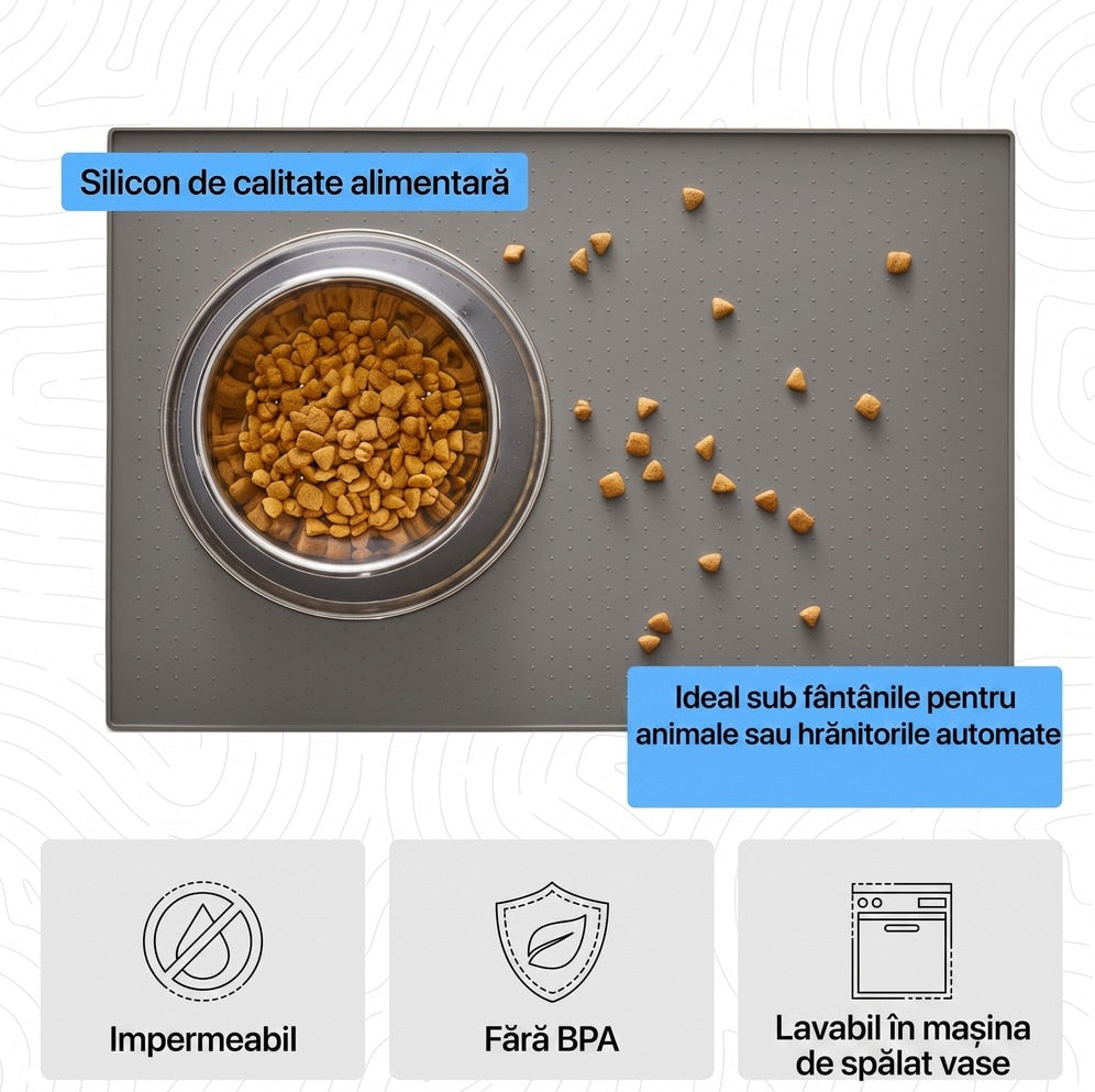 Covoras pentru hranirea animalelor NextWave®️, protejeaza podelele, 100% impermeabil, margini ridicate de 0, 3 cm impotriva – imaginea 5