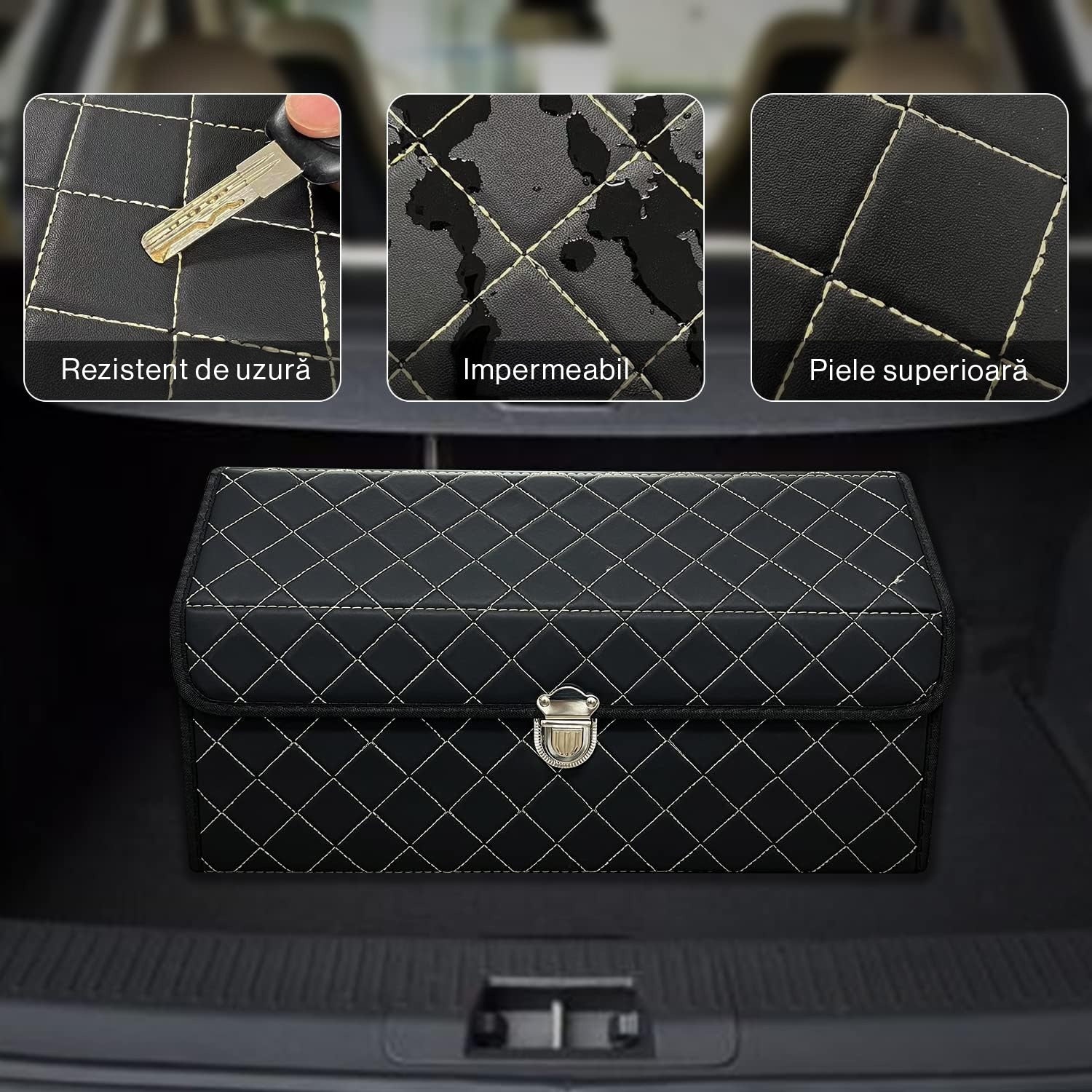 Organizator portbagaj auto Premium NextWave®️, Multifunctional, Pliabil, Rezistent, Manere Laterale, Prindere cu catarame, 2 – imaginea 5