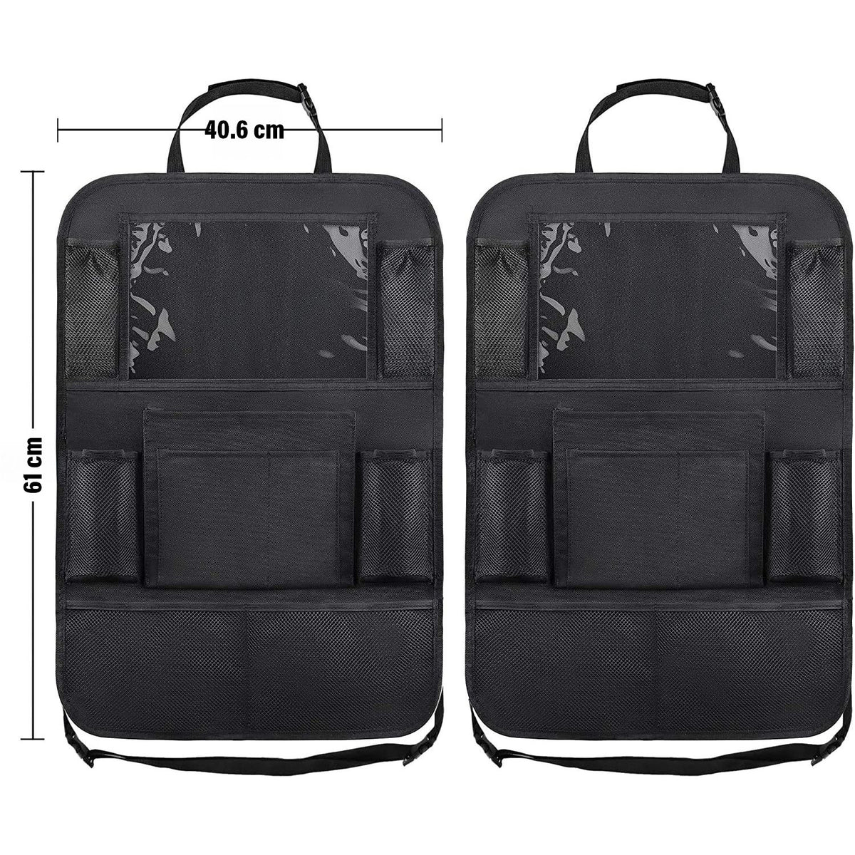 Set 2 organizatoare spatar scaun auto NextWave®️, protectie universala, buzunare multiple + buzunar mare pentru tableta – imaginea 5