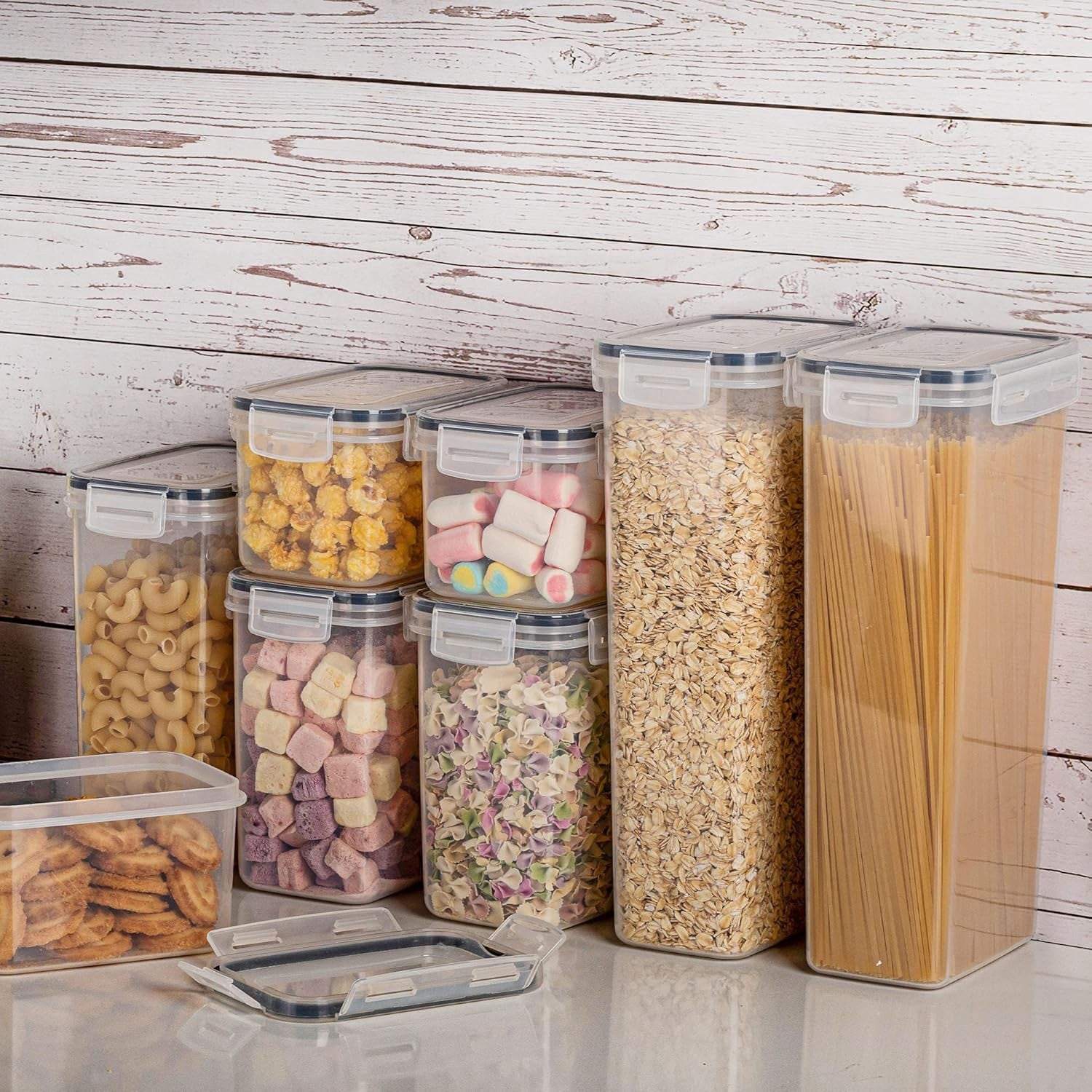 Set 24 cutii depozitare alimente NextWave, plastic alimentar transparent fara BPA, inchidere ermetica, reutilizabile – imaginea 5