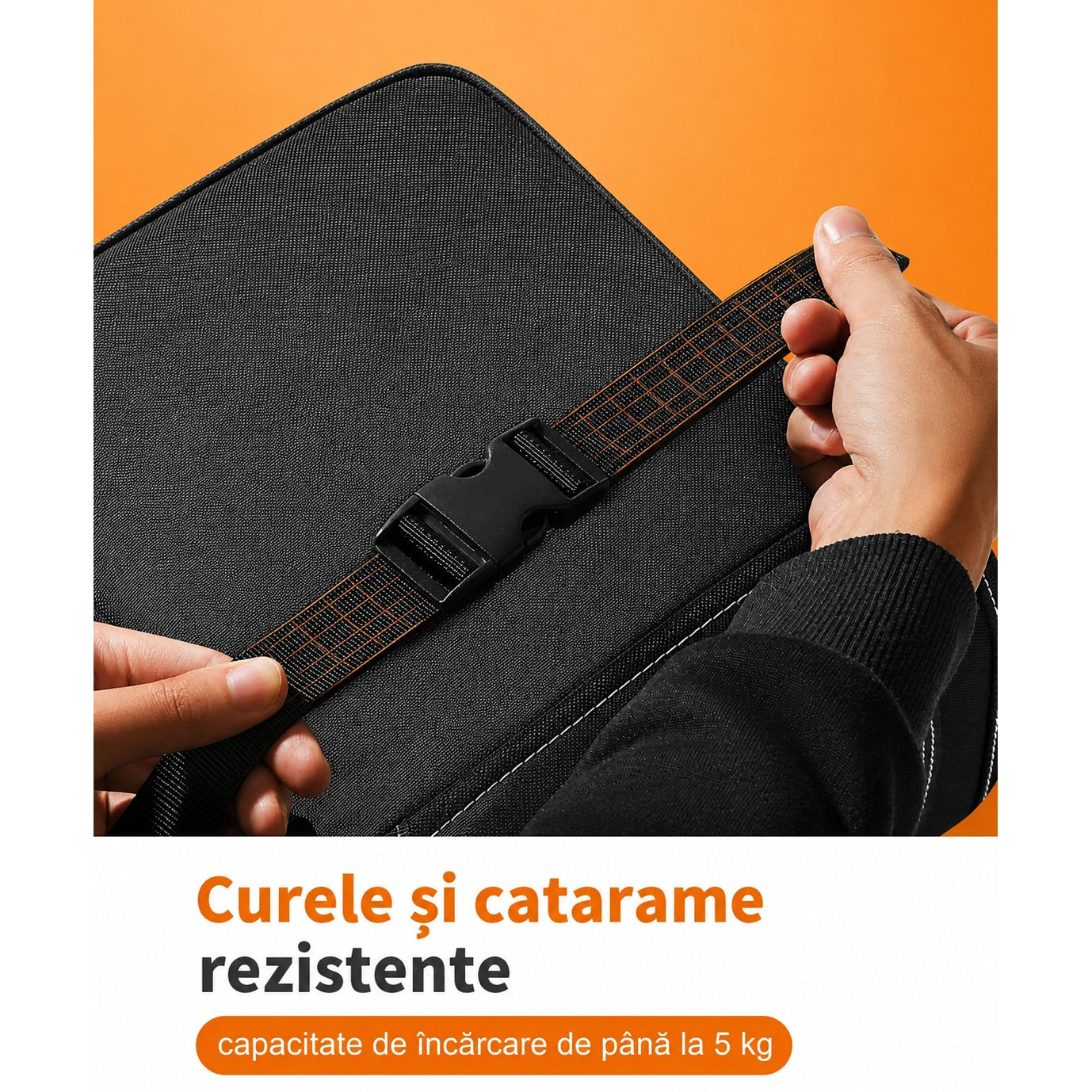 Cos de gunoi auto NextWave®, pliabil si impermeabil, capacitate 7, 6 L, curea reglabila pentru tetiera sau consola, 4 capse – imaginea 5