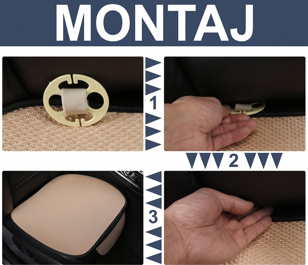 Set huse pentru scaune auto NextWave®️, set 3 piese (2 față și 1 spate), protecție împotriva uzurii și petelor, buzunare – imaginea 3