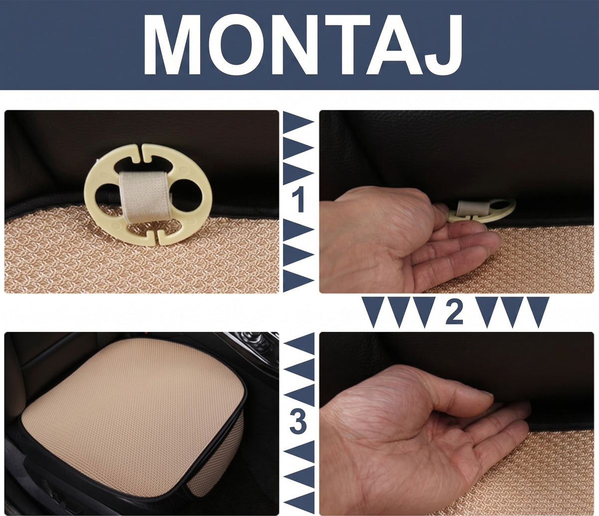 Set 3 huse pentru scaune auto NextWave®️, protecție la pete și uzură, confort ridicat, buzunare frontale, montare rapidă – imaginea 5