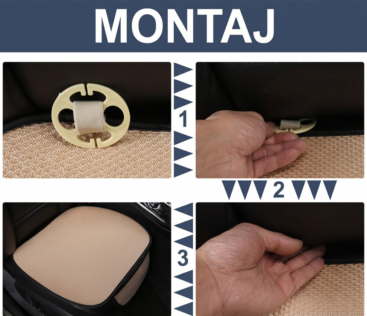 Set 3 huse scaune auto NextWave®️, protectie impotriva petelor si zgarieturilor, buzunar frontal depozitare si montaj rapid – imaginea 5