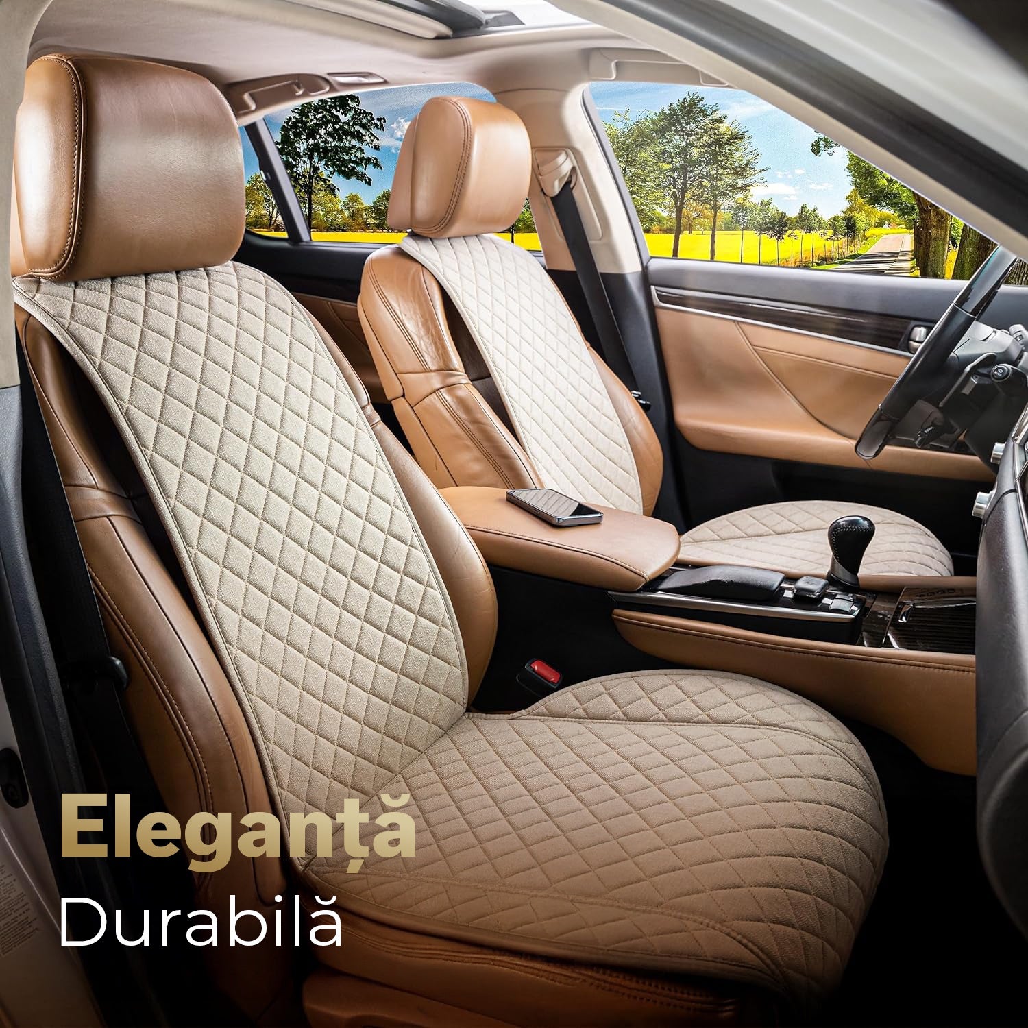Husa scaun auto universala NextWave®️, ofera protectie scaun fata, universala, masina personala, taxi, ride sharing – imaginea 5