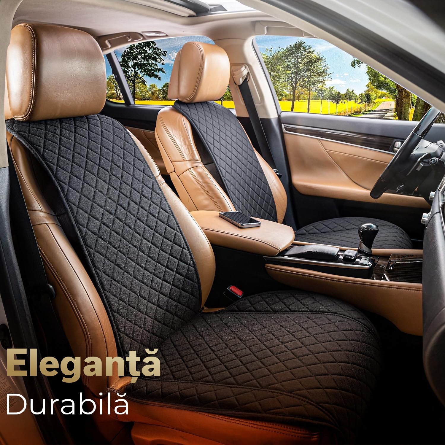 Husa scaun auto universala NextWave®️, ofera protectie scaun fata, universala, masina personala, taxi, ride sharing – imaginea 5