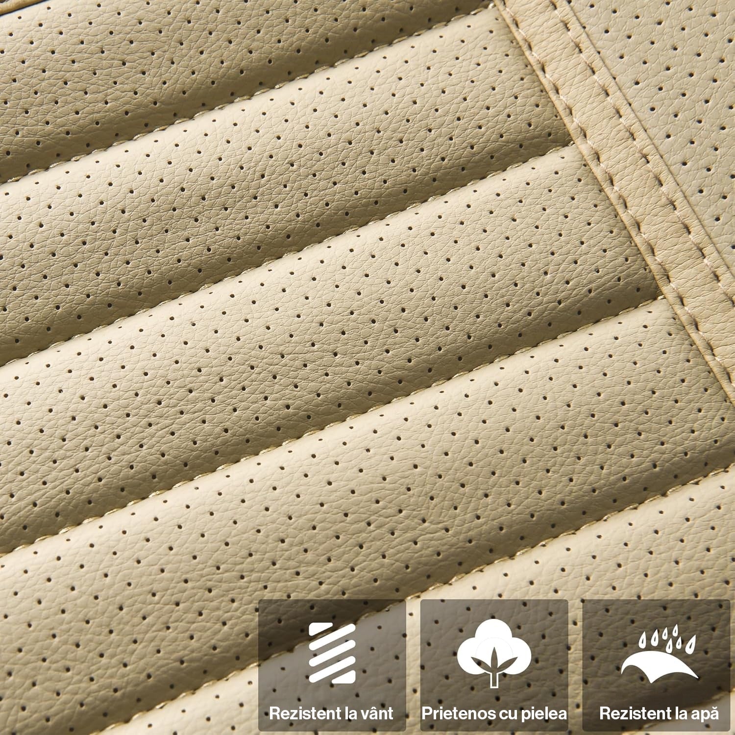 Husa scaun auto NextWave®️, universala, 53 x 53 cm, ofera protectie pentru sezut scaun fata, piele PU, anti-alunecare – imaginea 5