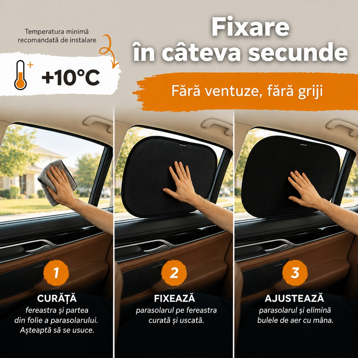 Parasolar auto NextWave® pentru geam lateral, set 2 bucati, protectie UV certificata UPF 50+, blocheaza 98,6% din razele UV – imaginea 5
