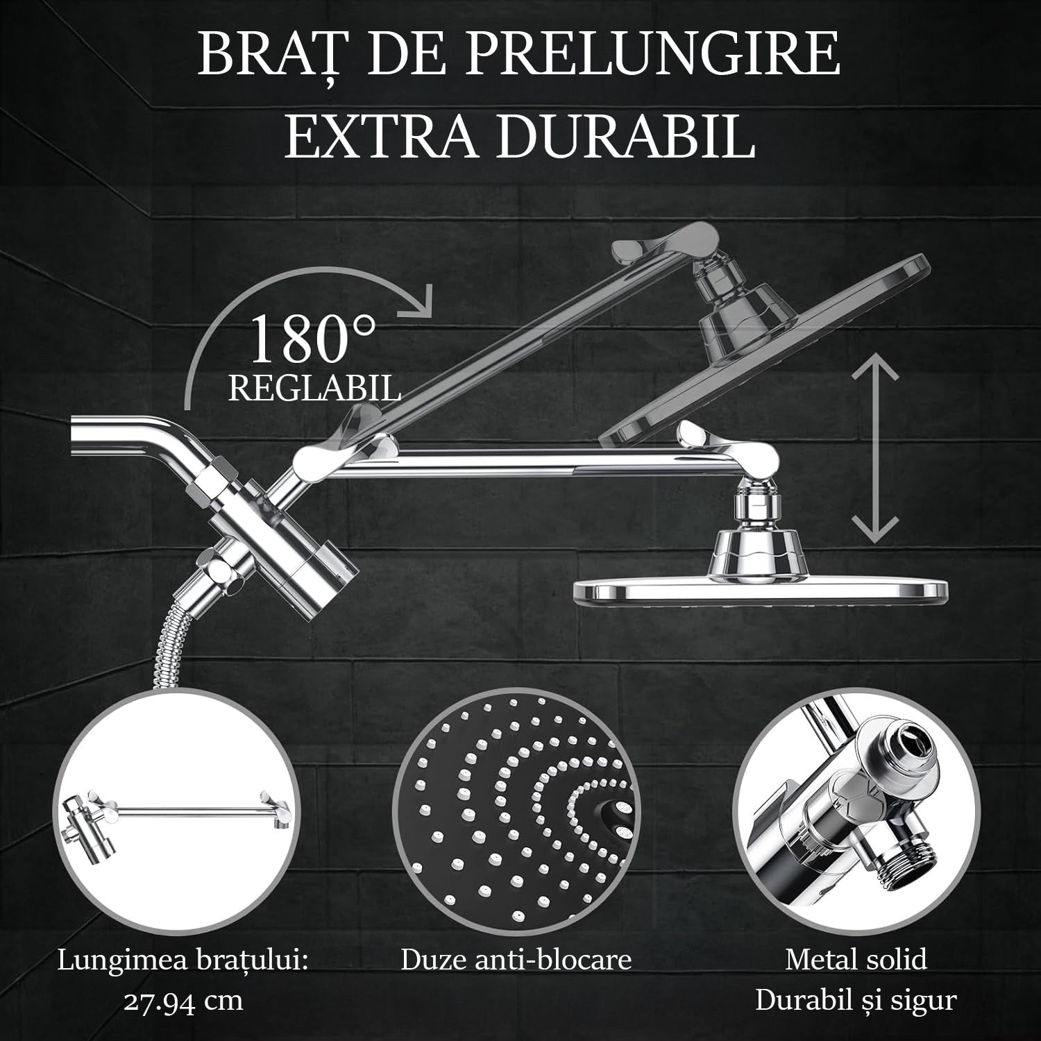 Set Cap De Dus Tip Ploaie NextWave®️, multiple moduri de curgere a apei, Para dus mobila, Duza de silicon, Presiune inalta – imaginea 5