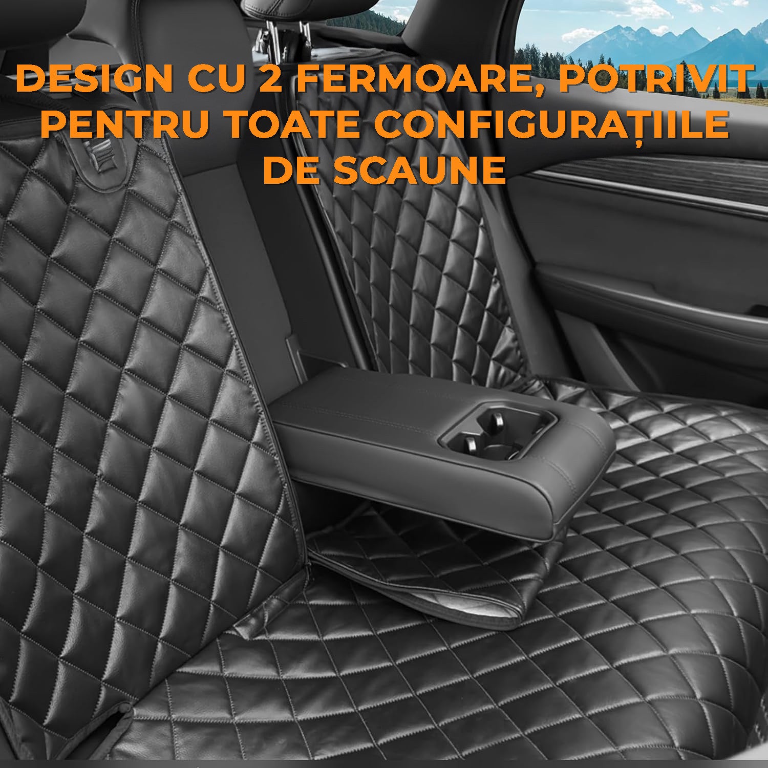 Husa scaune auto protectie si transport animale NextWave®️, universala, taxi, ride sharing, caini, pisici ofera protectie – imaginea 5