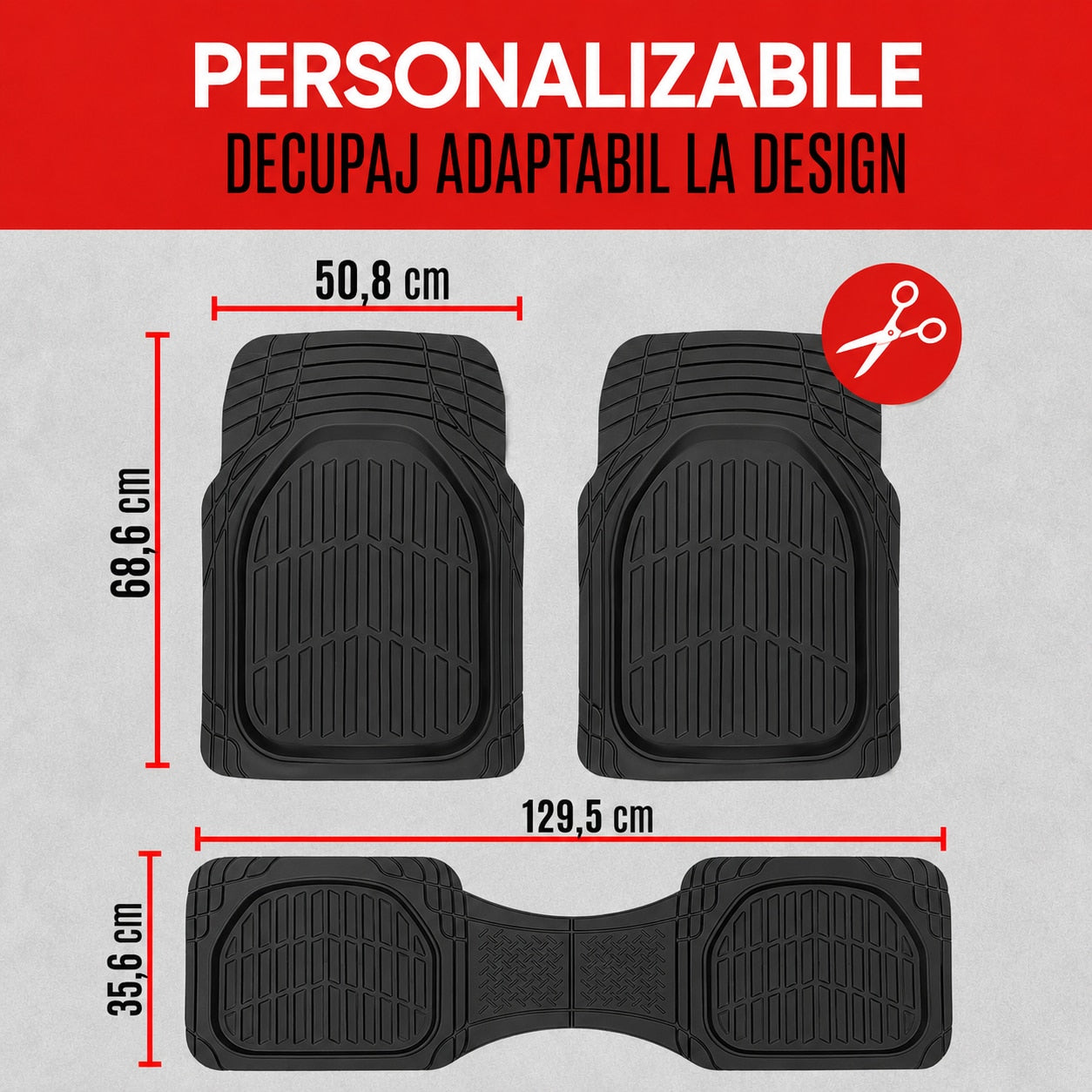 Set covorase auto NextWave®, din cauciuc flexibil impermeabil, margini inalte pentru retinerea apei, noroiului si zapezii – imaginea 5